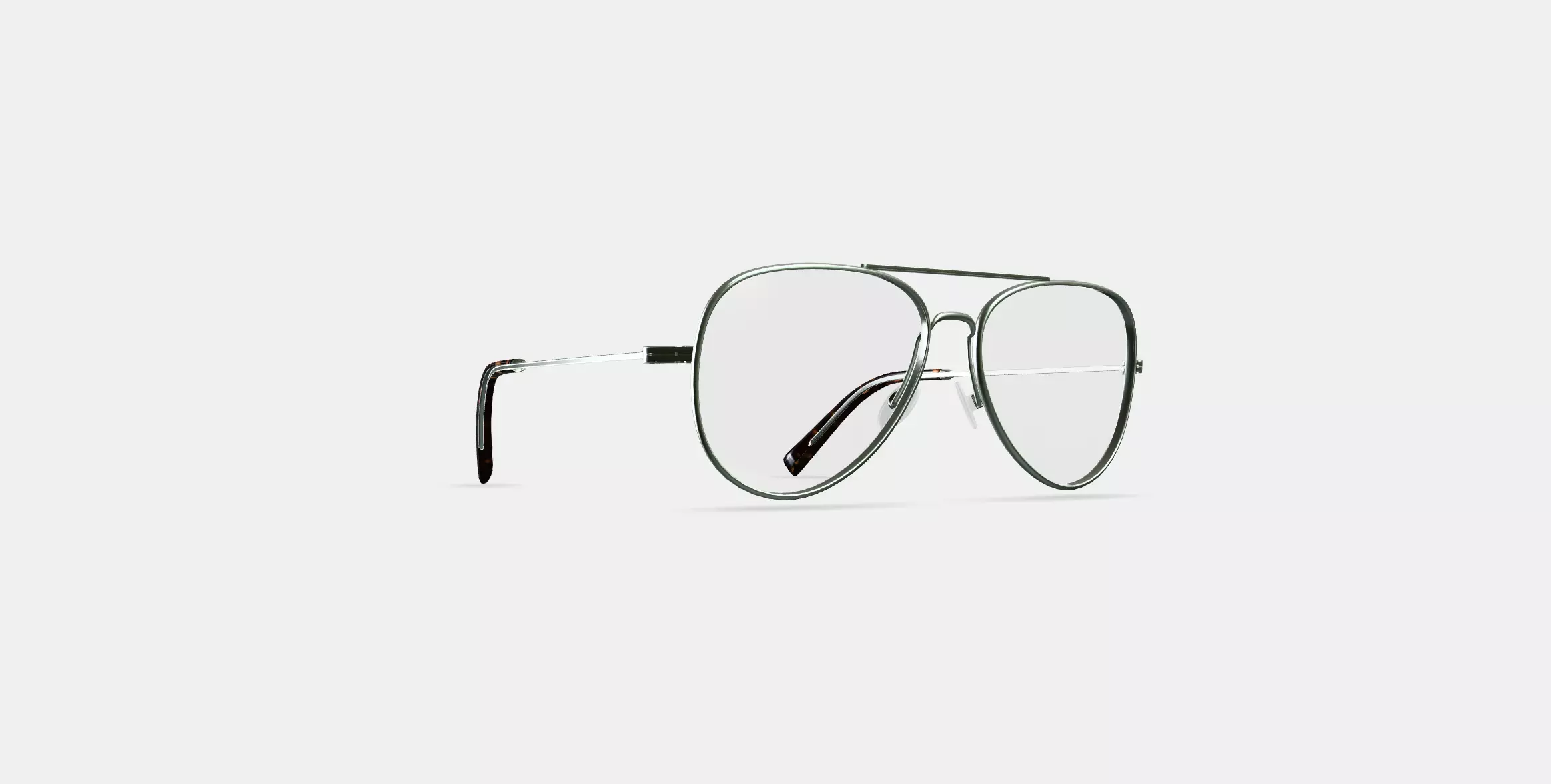 Raider Eyeglasses in Polished Silver 3D model_0