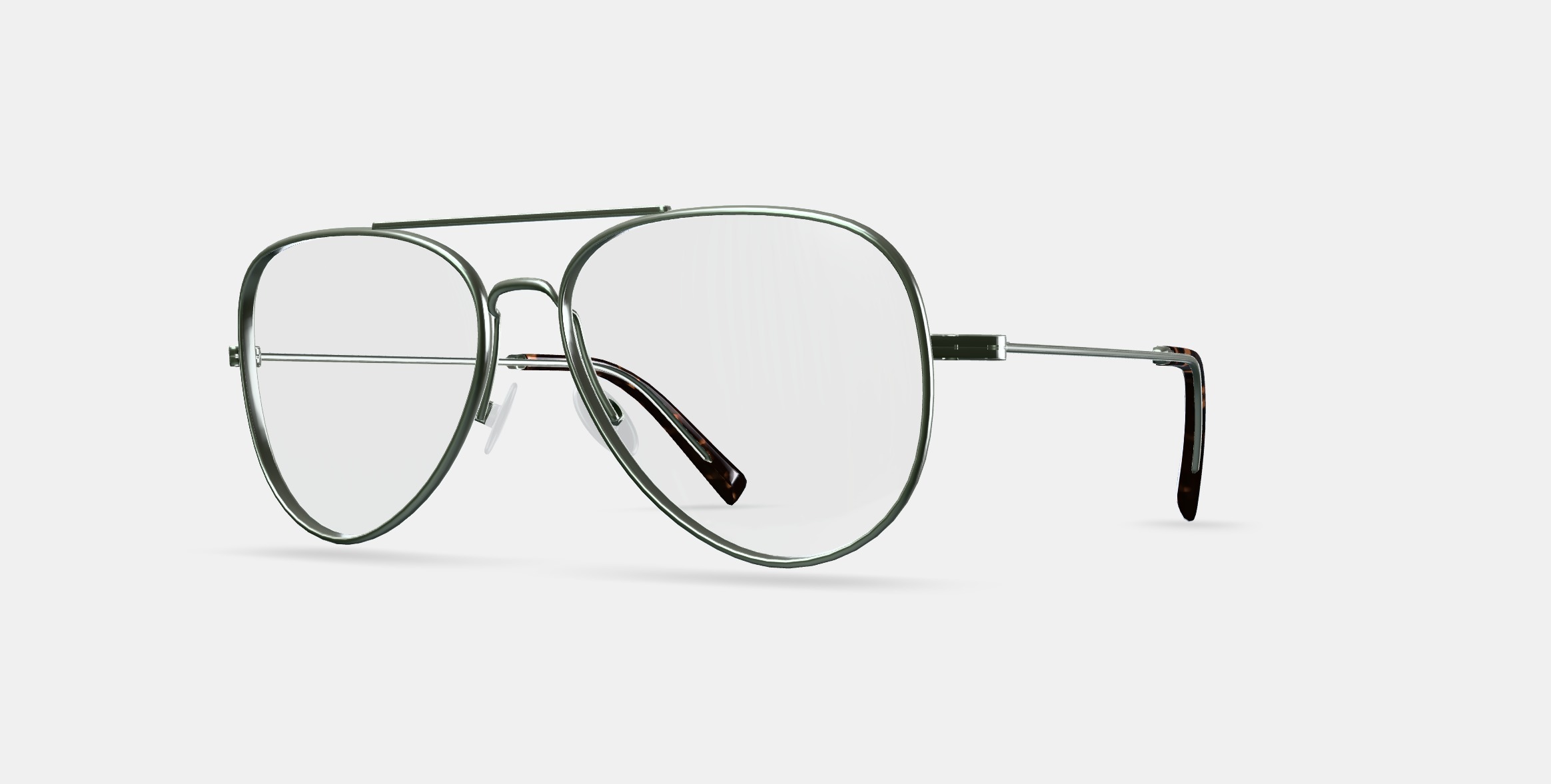 Raider Eyeglasses in Polished Silver 3D model_13