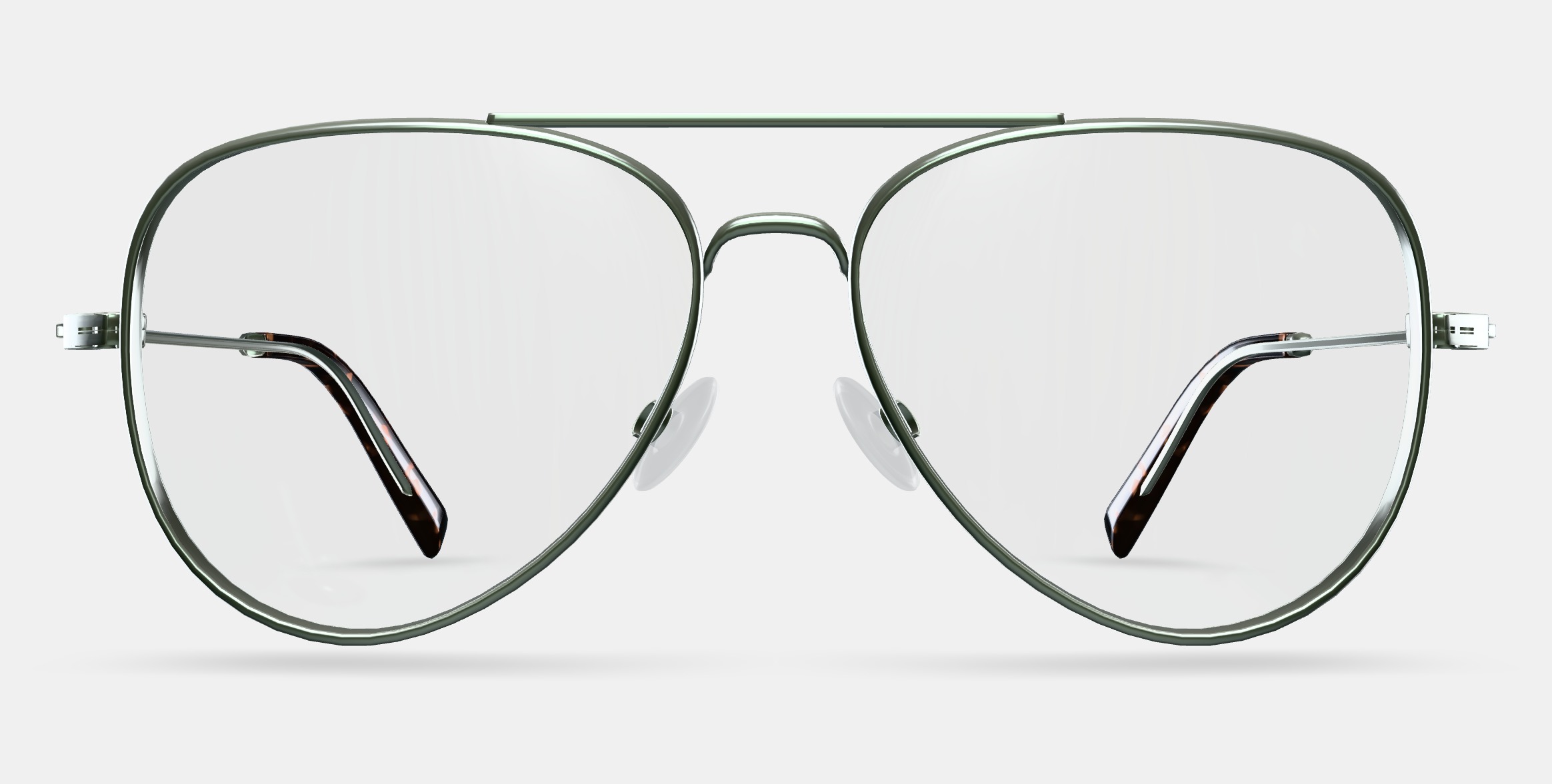 Raider Eyeglasses in Polished Silver 3D model_11