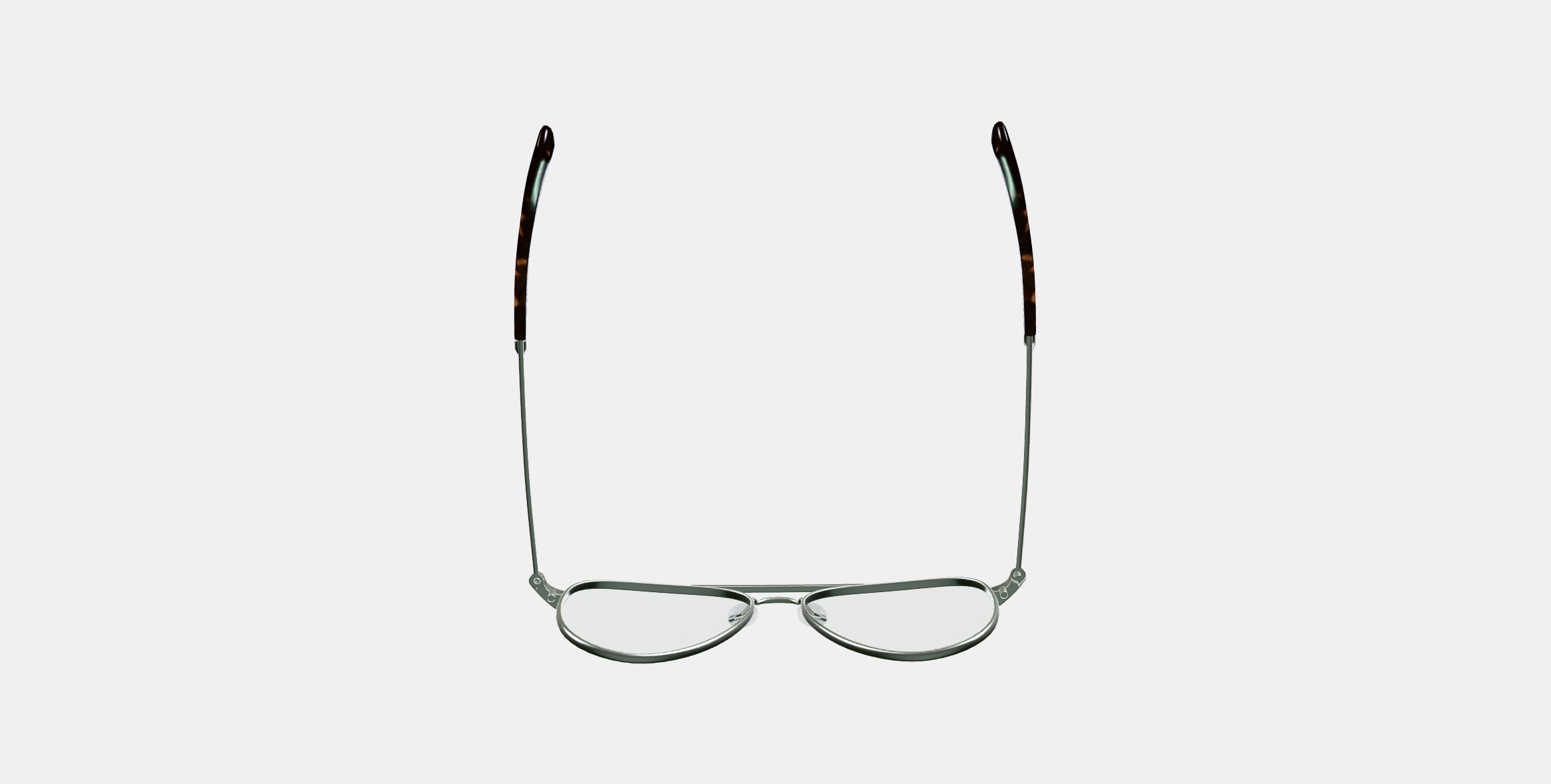 Raider Eyeglasses in Polished Silver 3D model_7