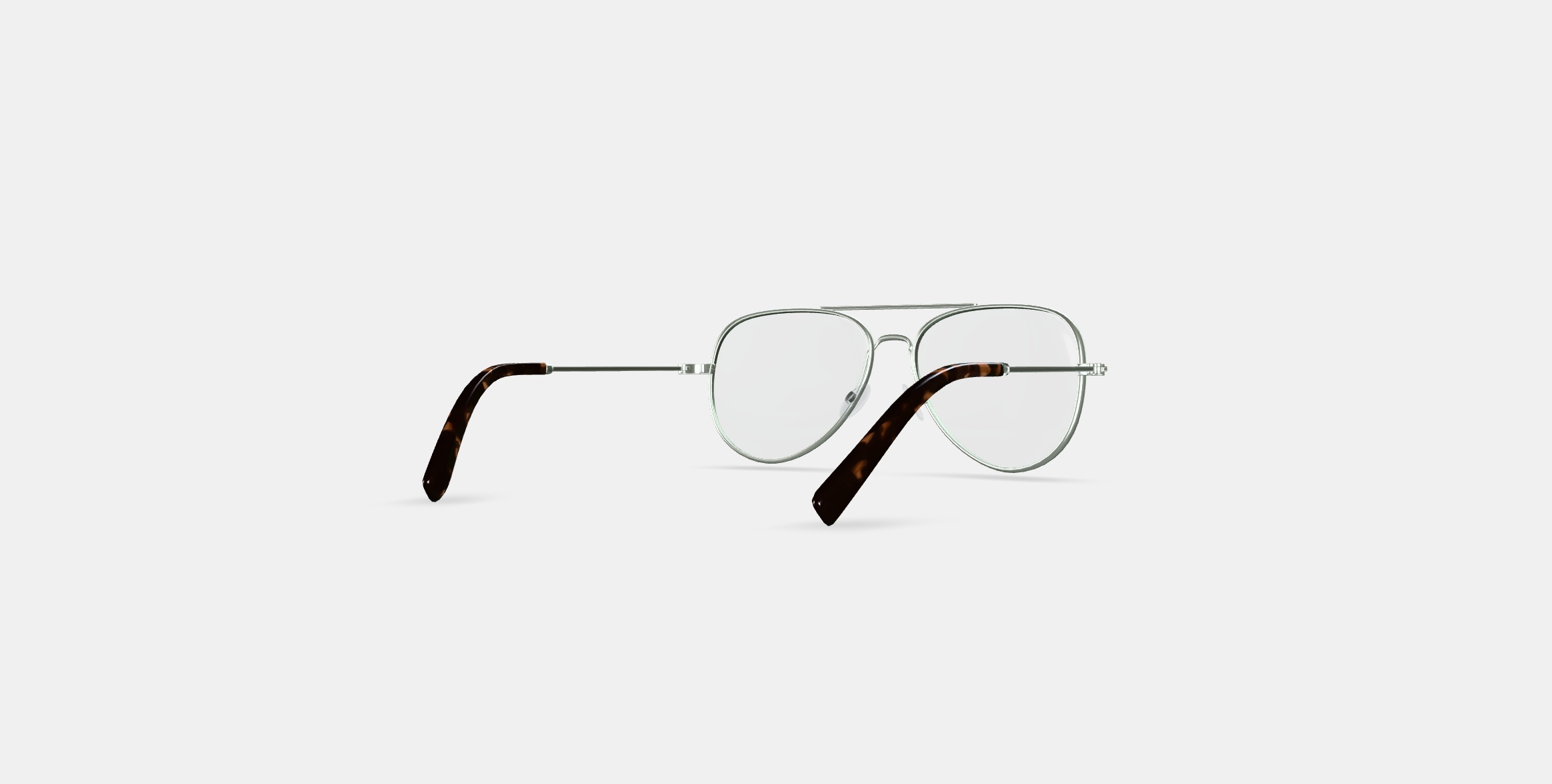 Raider Eyeglasses in Polished Silver 3D model_4