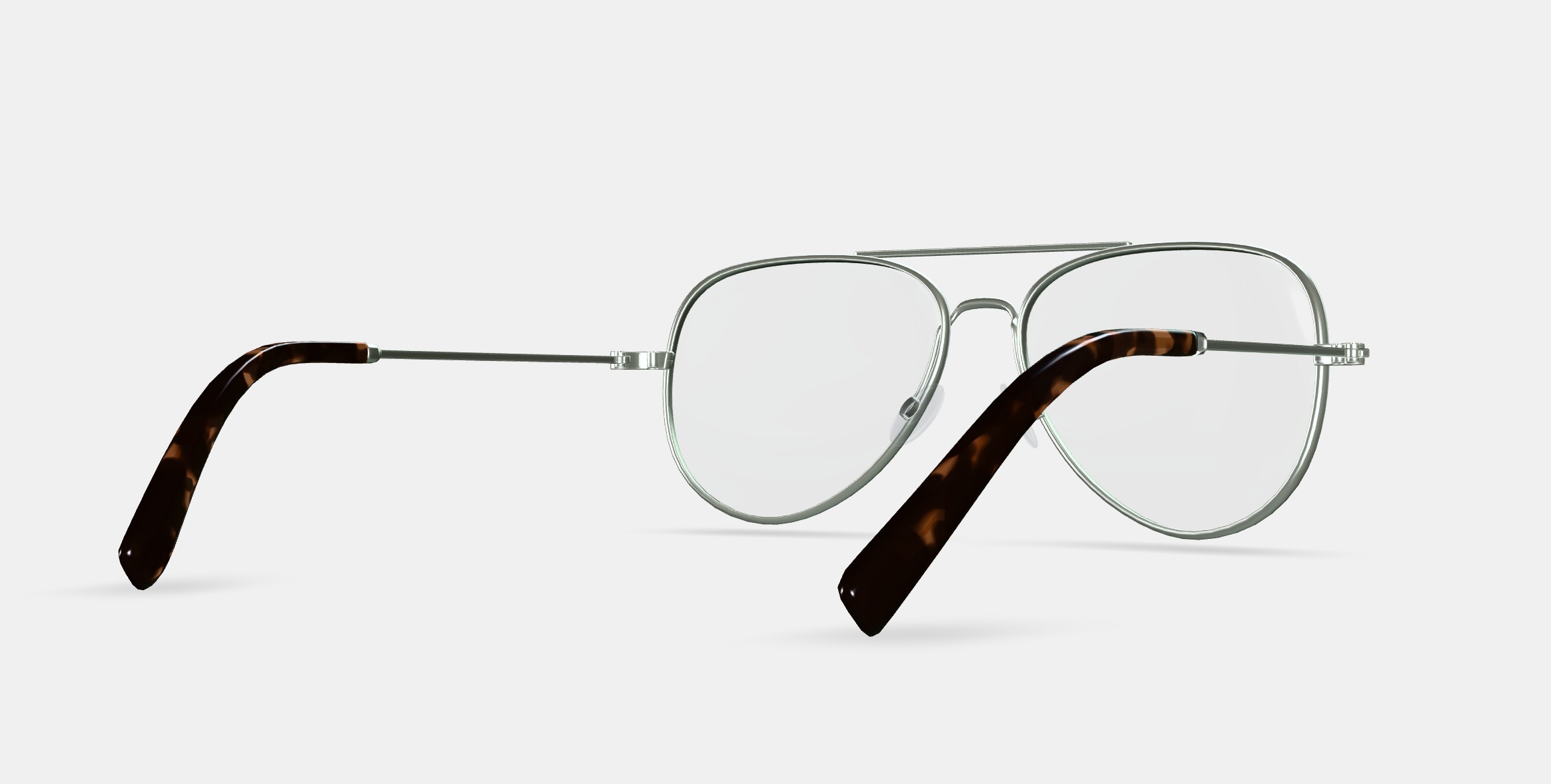 Raider Eyeglasses in Polished Silver 3D model_6