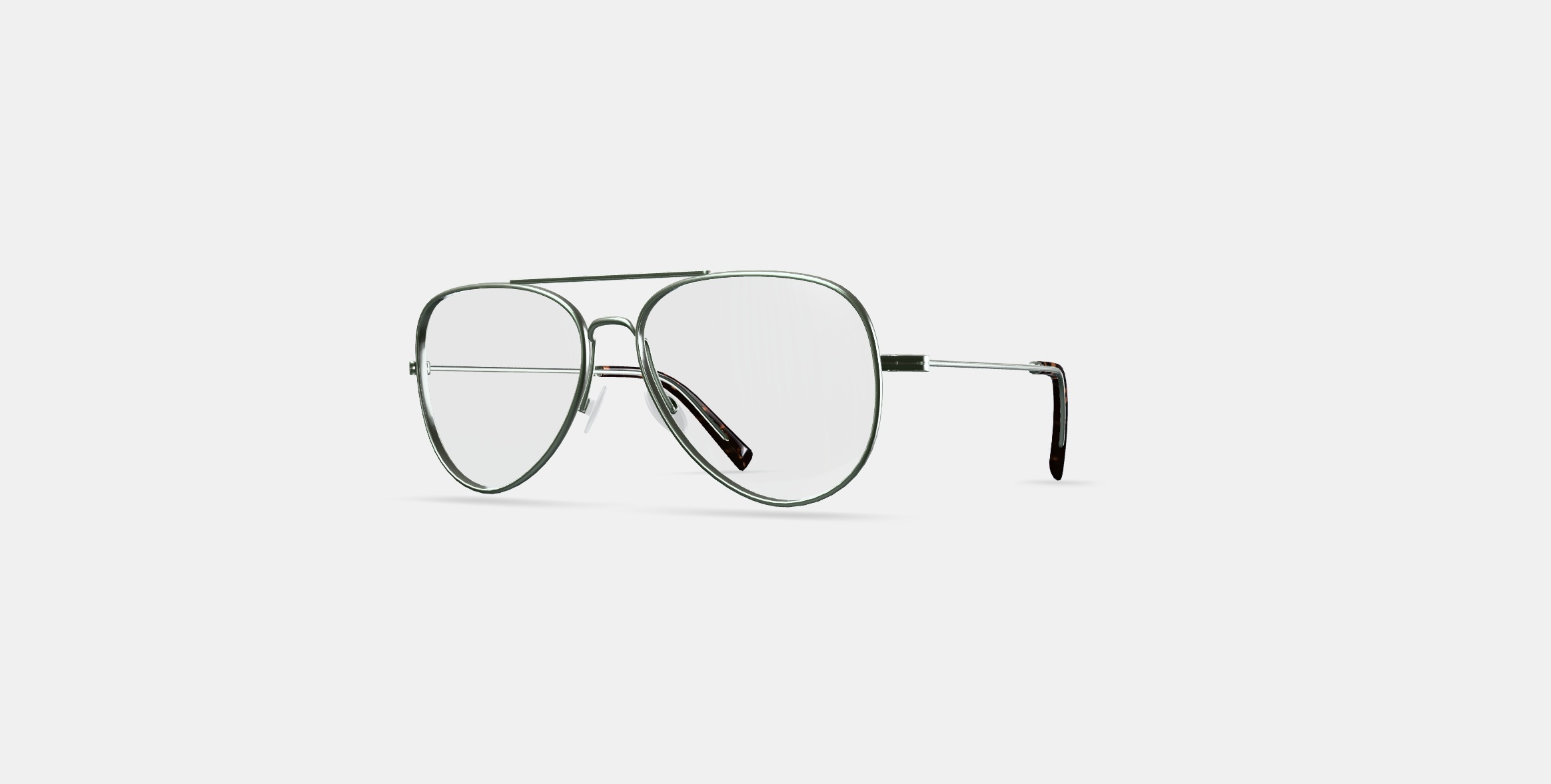 Raider Eyeglasses in Polished Silver 3D model_12