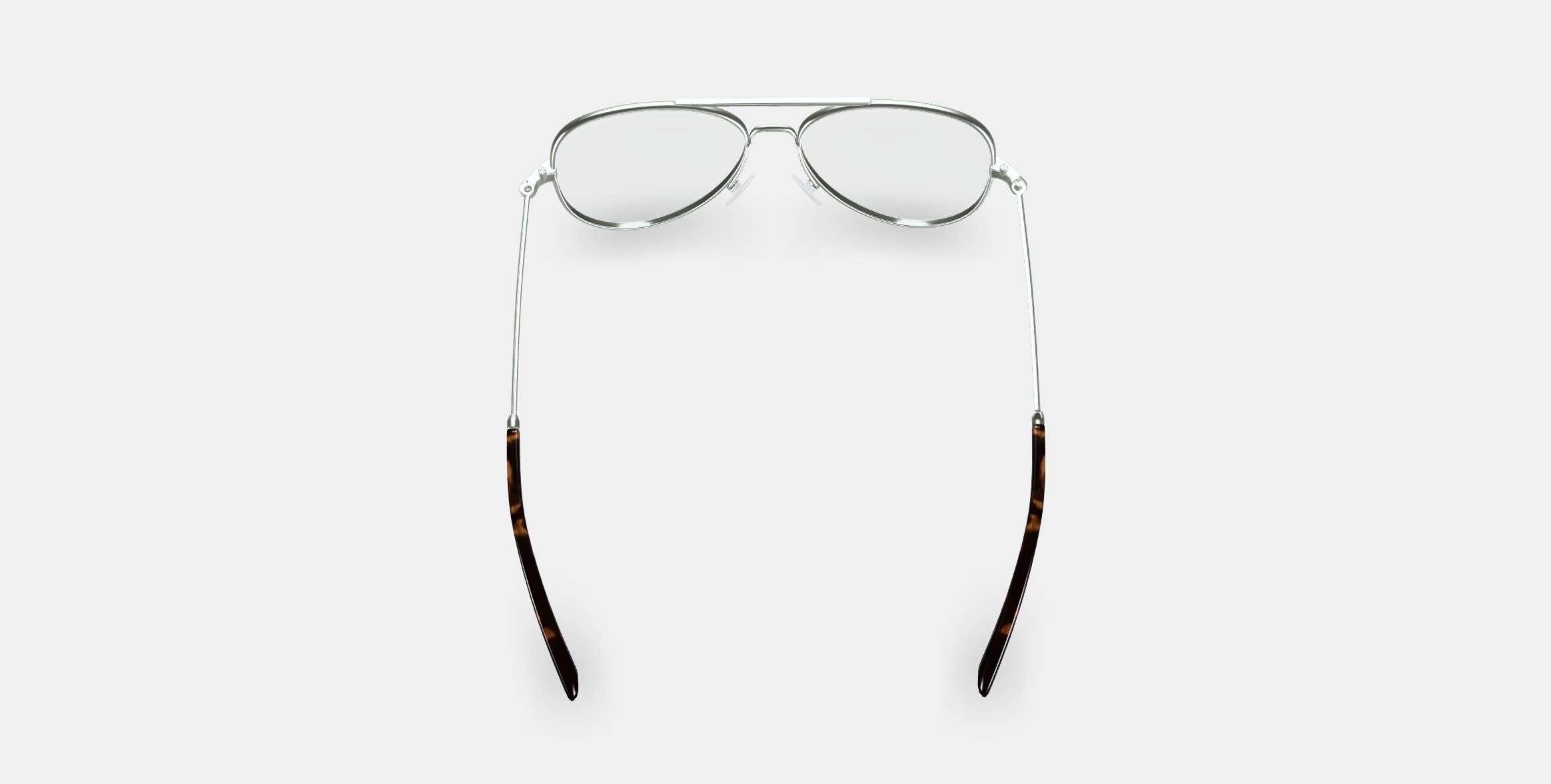 Raider Eyeglasses in Polished Silver 3D model_2
