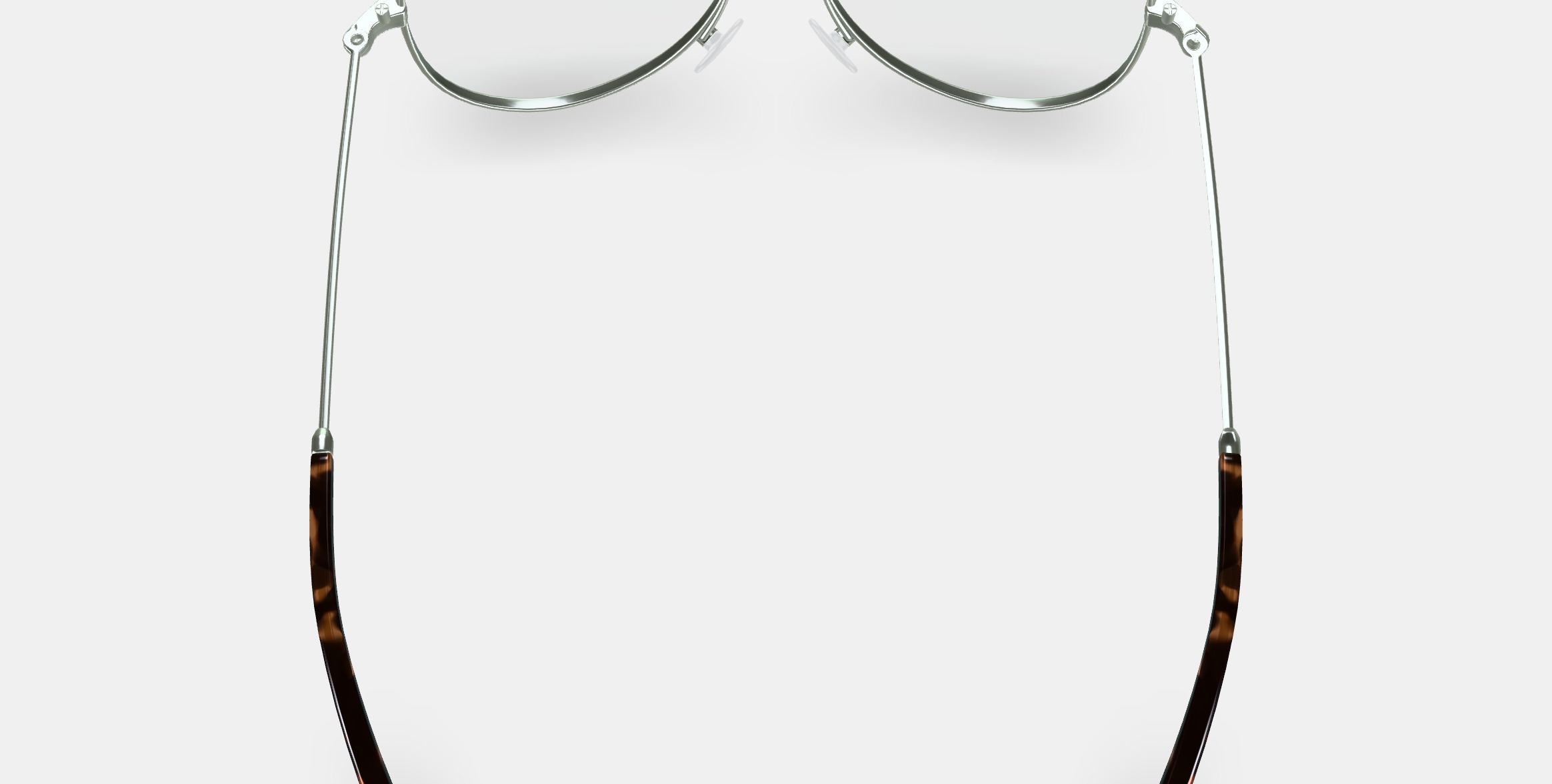 Raider Eyeglasses in Polished Silver 3D model_5