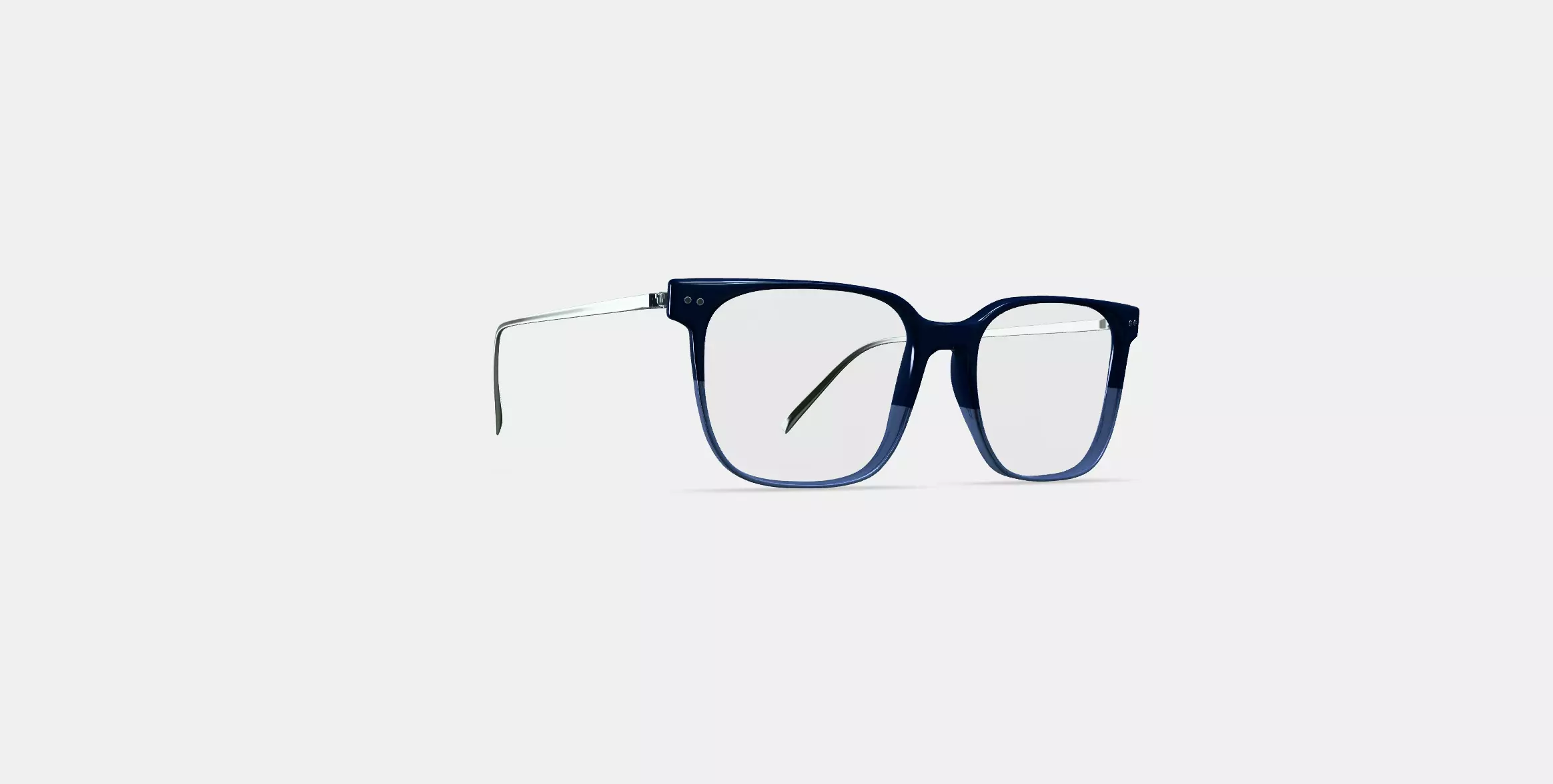 Caleb Eyeglasses in Midnight Fade with Polished Silver 3D model_0