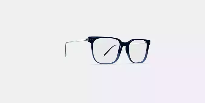 Caleb Eyeglasses in Midnight Fade with Polished Silver
