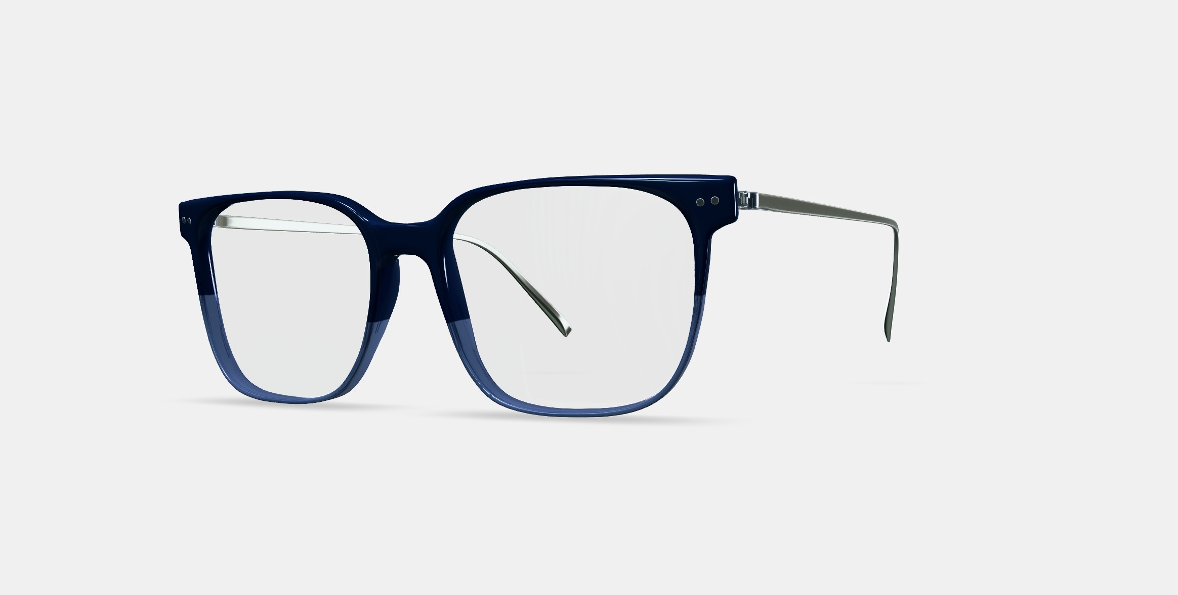 Caleb Eyeglasses in Midnight Fade with Polished Silver 3D model_13