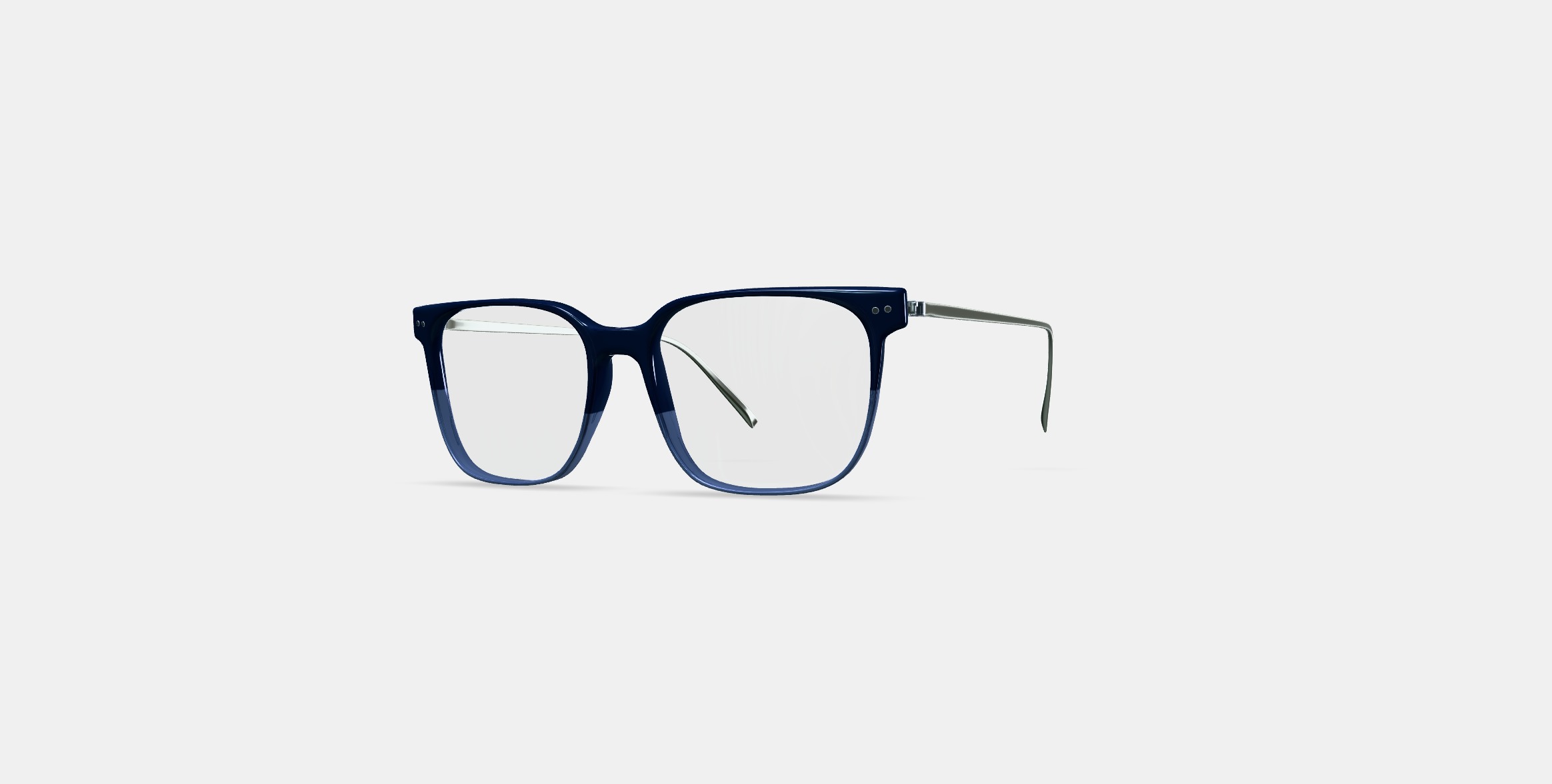 Caleb Eyeglasses in Midnight Fade with Polished Silver 3D model_12