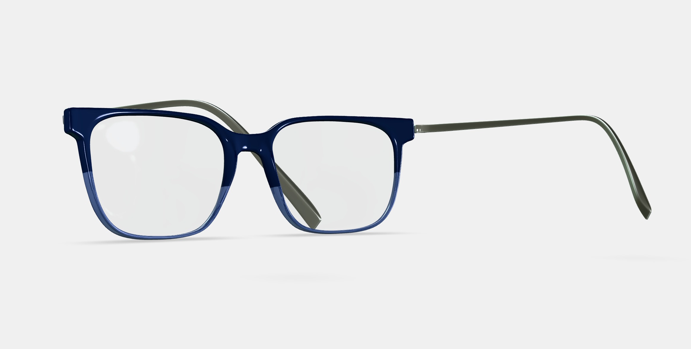 Caleb Eyeglasses in Midnight Fade with Polished Silver 3D model_2
