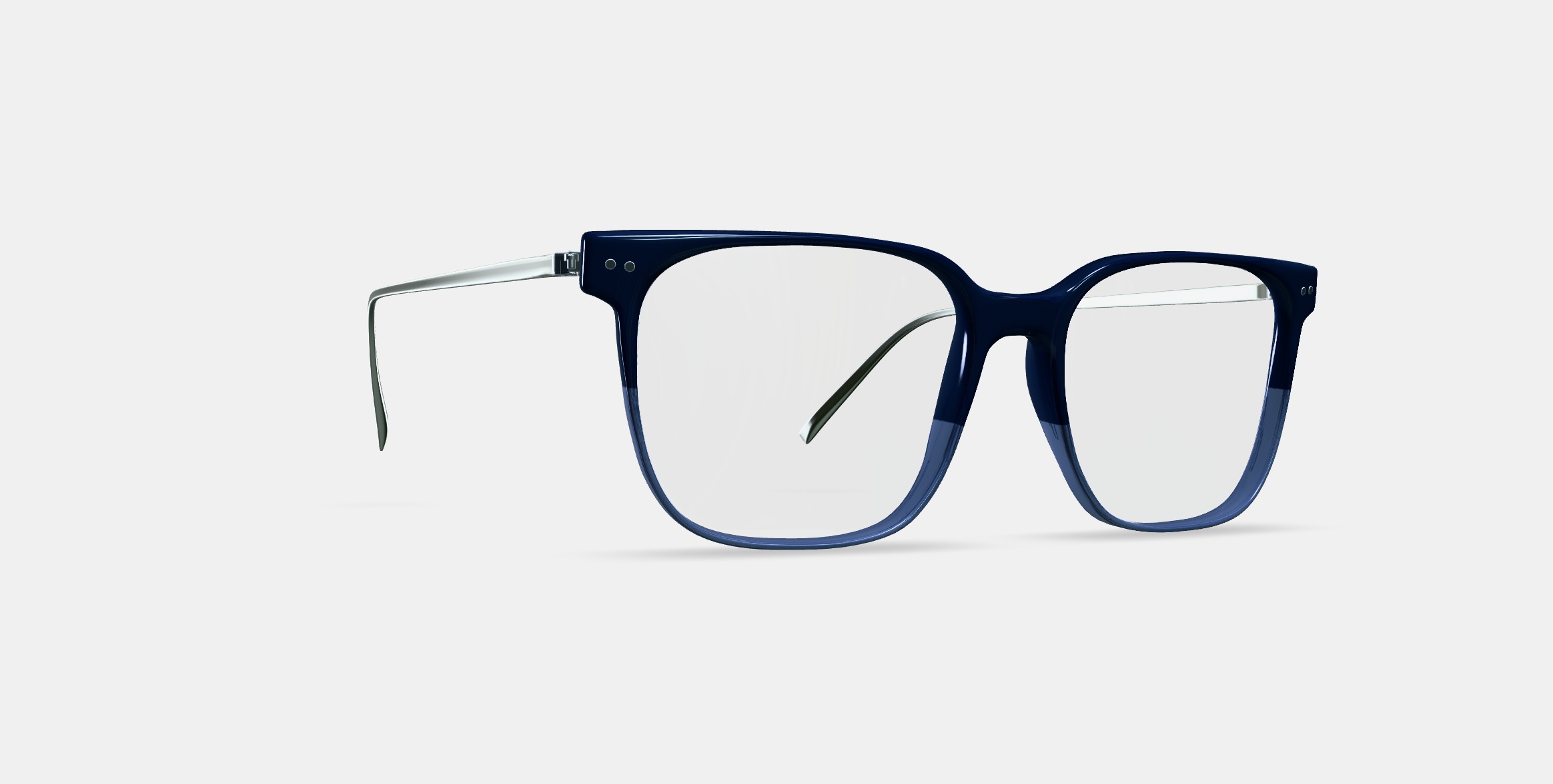 Caleb Eyeglasses in Midnight Fade with Polished Silver 3D model_9