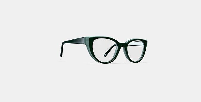 Camila Eyeglasses in Forest Green with Majorca Mint 3D model