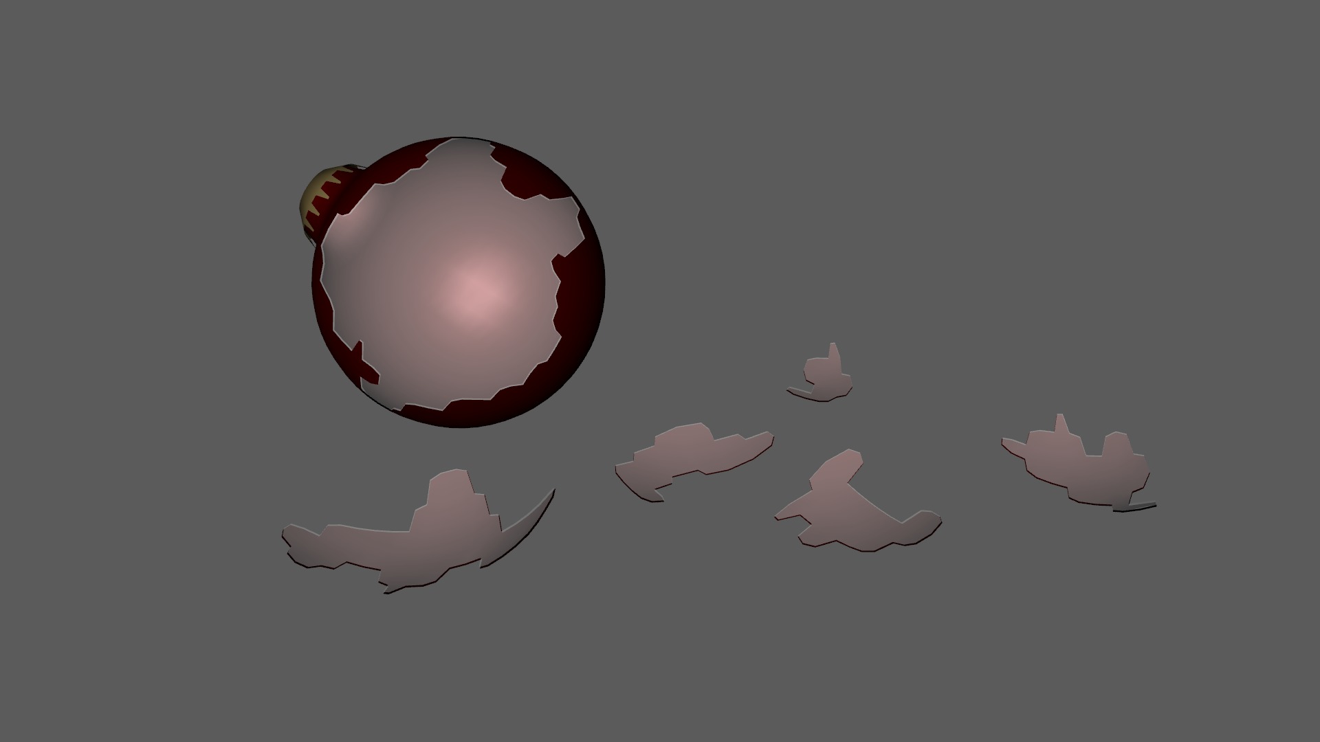 Broken Ornament Low-poly 3D model_7
