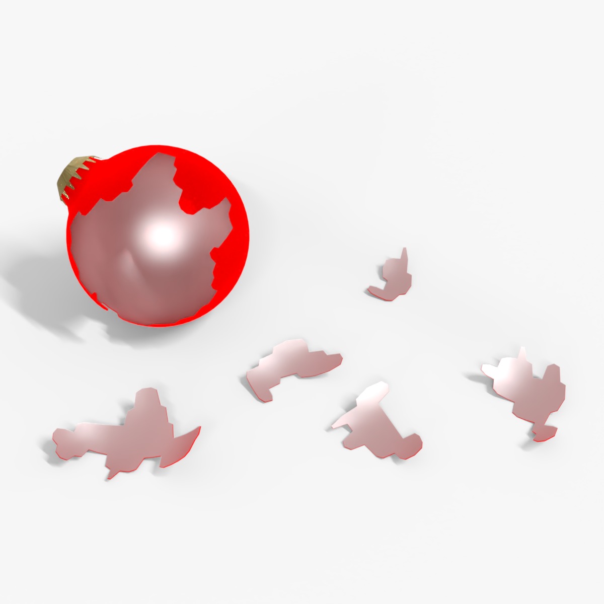 Broken Ornament Low-poly 3D model_5