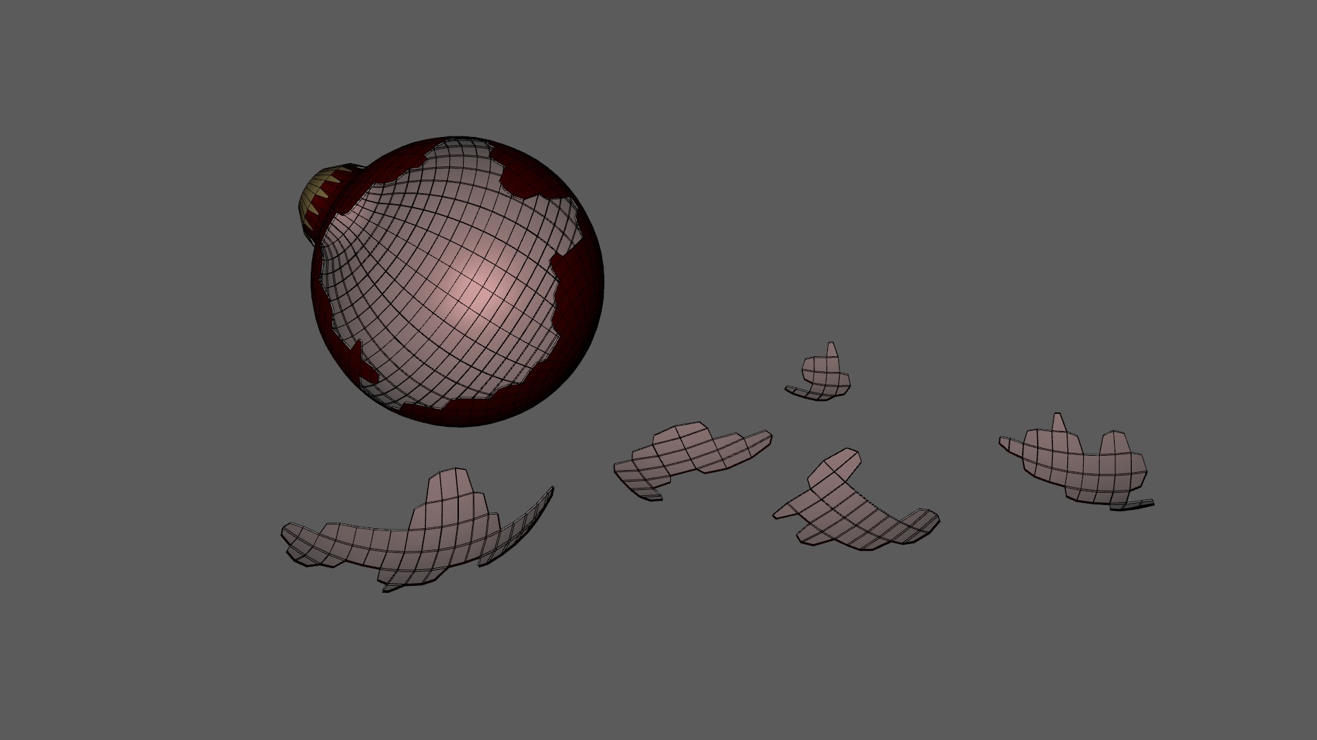Broken Ornament Low-poly 3D model_6