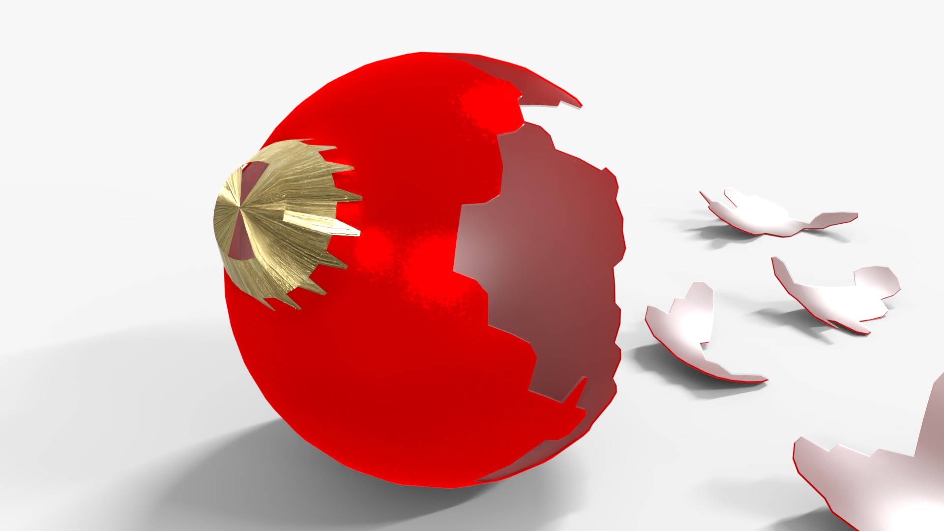 Broken Ornament Low-poly 3D model_1