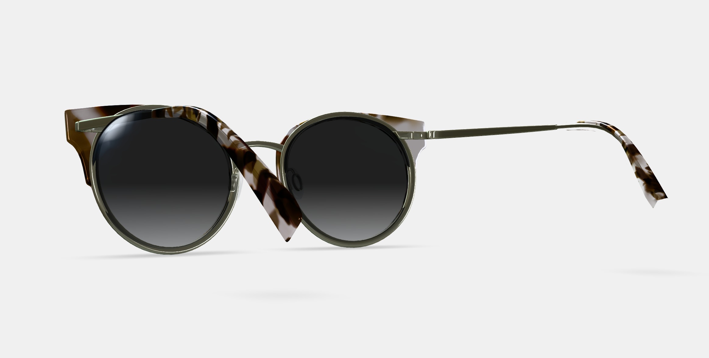 Cleo Sunglasses in Pearled Tortoise with Riesling 3D model_3