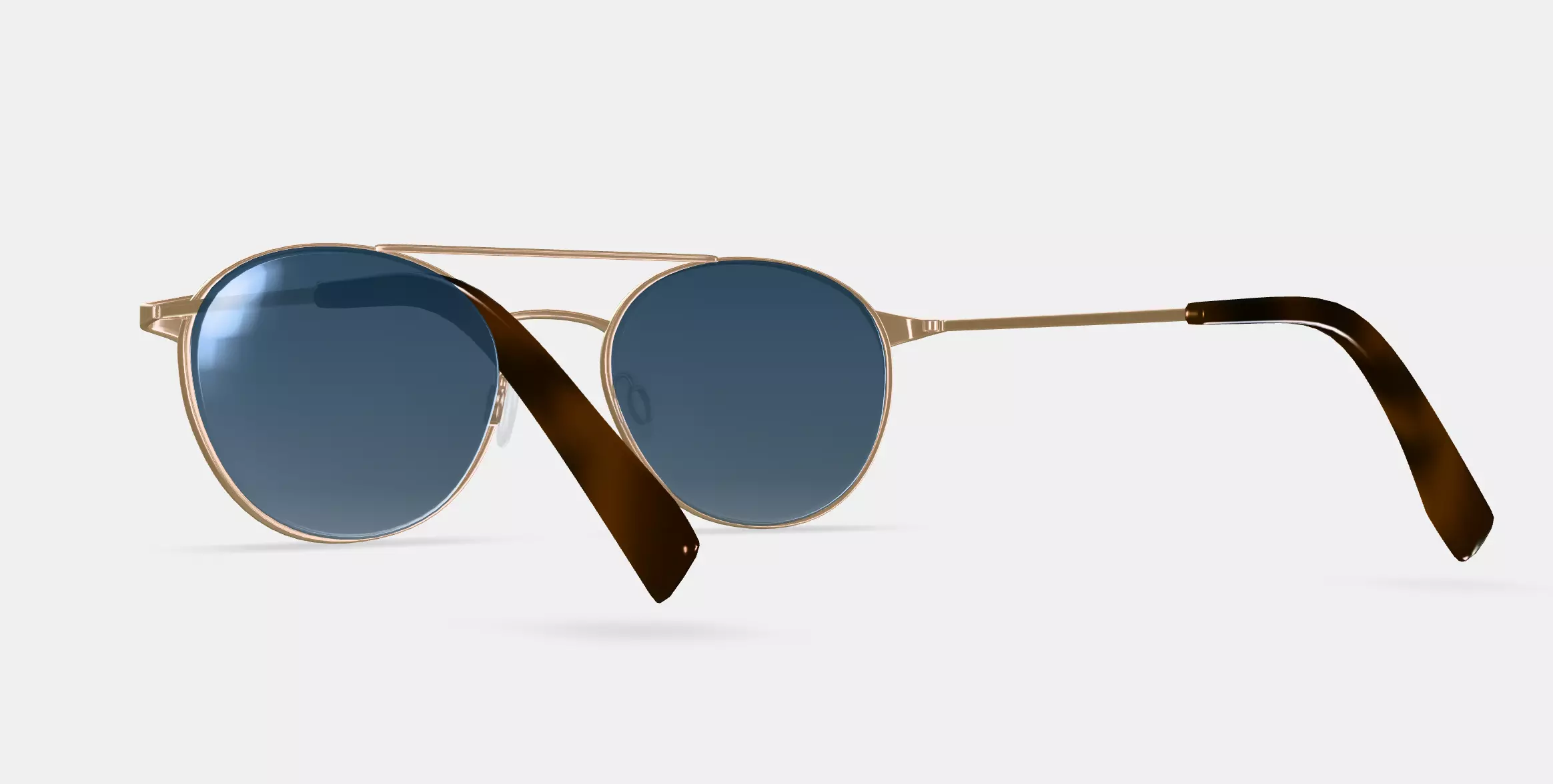 Fisher Sunglasses in Polished Gold 3D model_0
