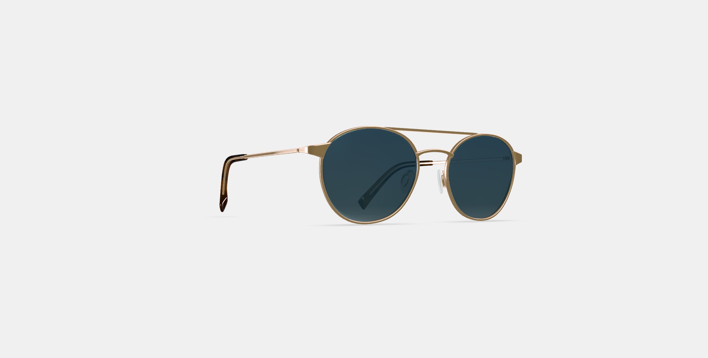 Fisher Sunglasses in Polished Gold 3D model_2