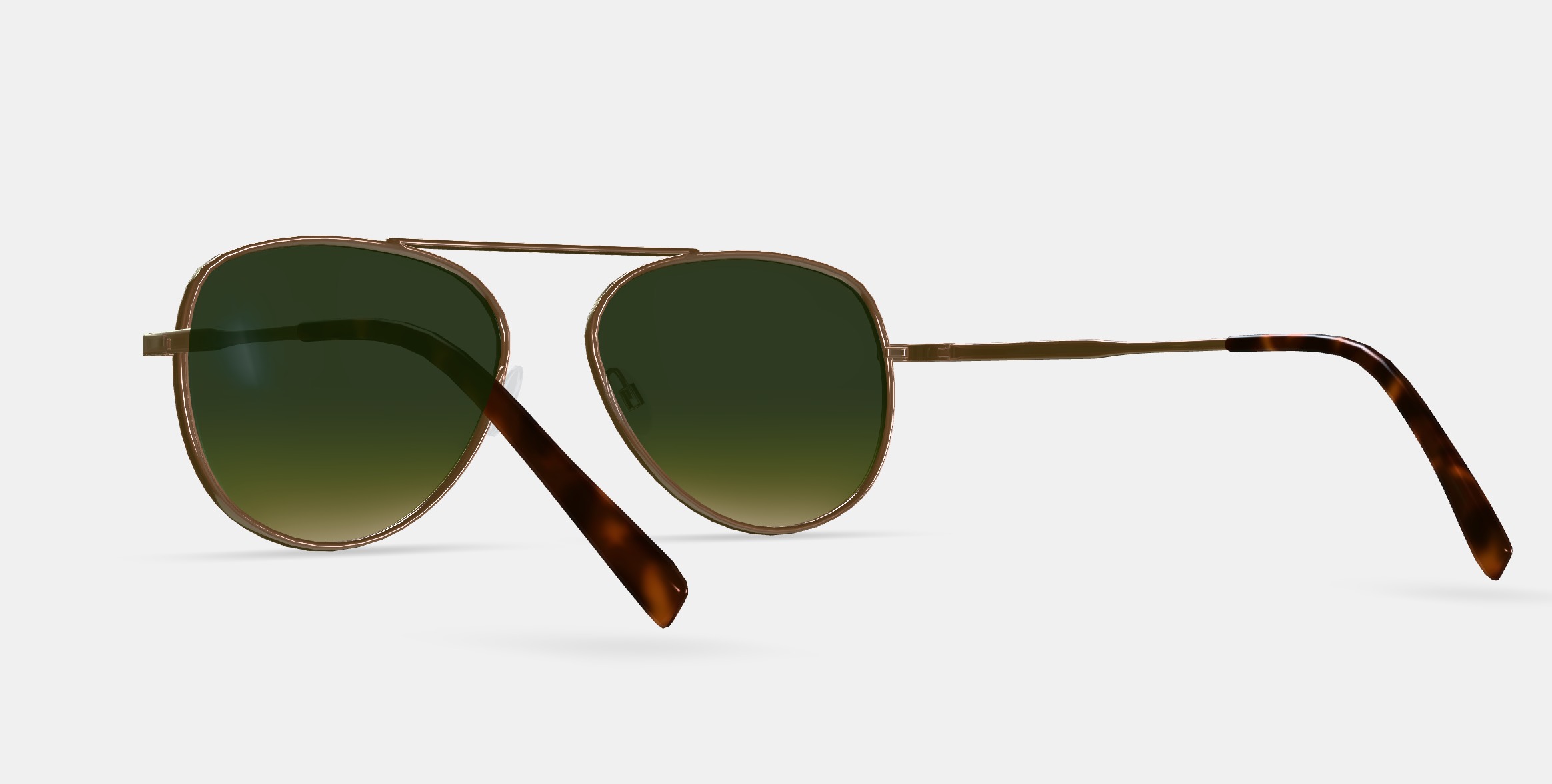 Belmar Sunglasses in Polished Gold 3D model_3