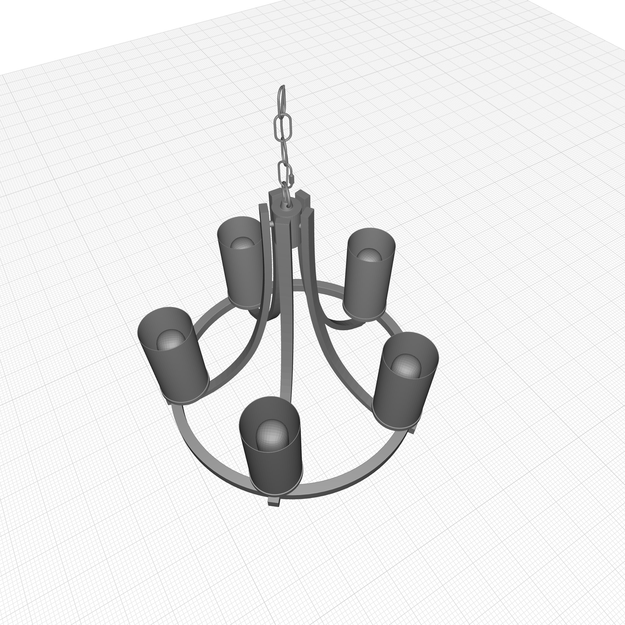 Davina Light Shaded Wagon Wheel Chandelier 3D model_4