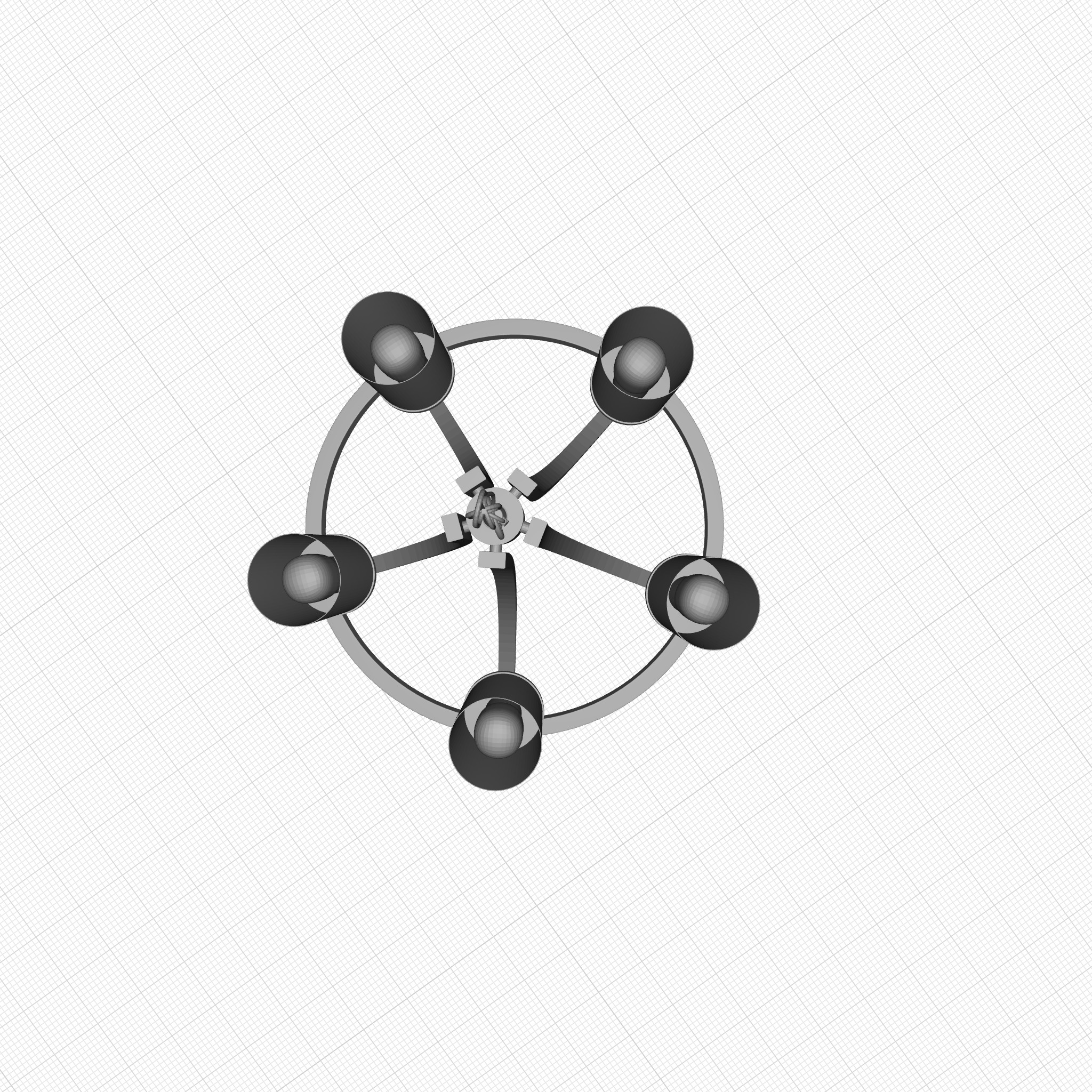 Davina Light Shaded Wagon Wheel Chandelier 3D model_5