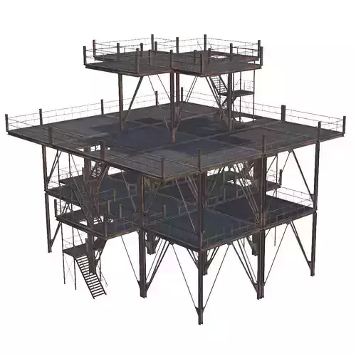 Wooden Ship Base Low Poly 3D Model