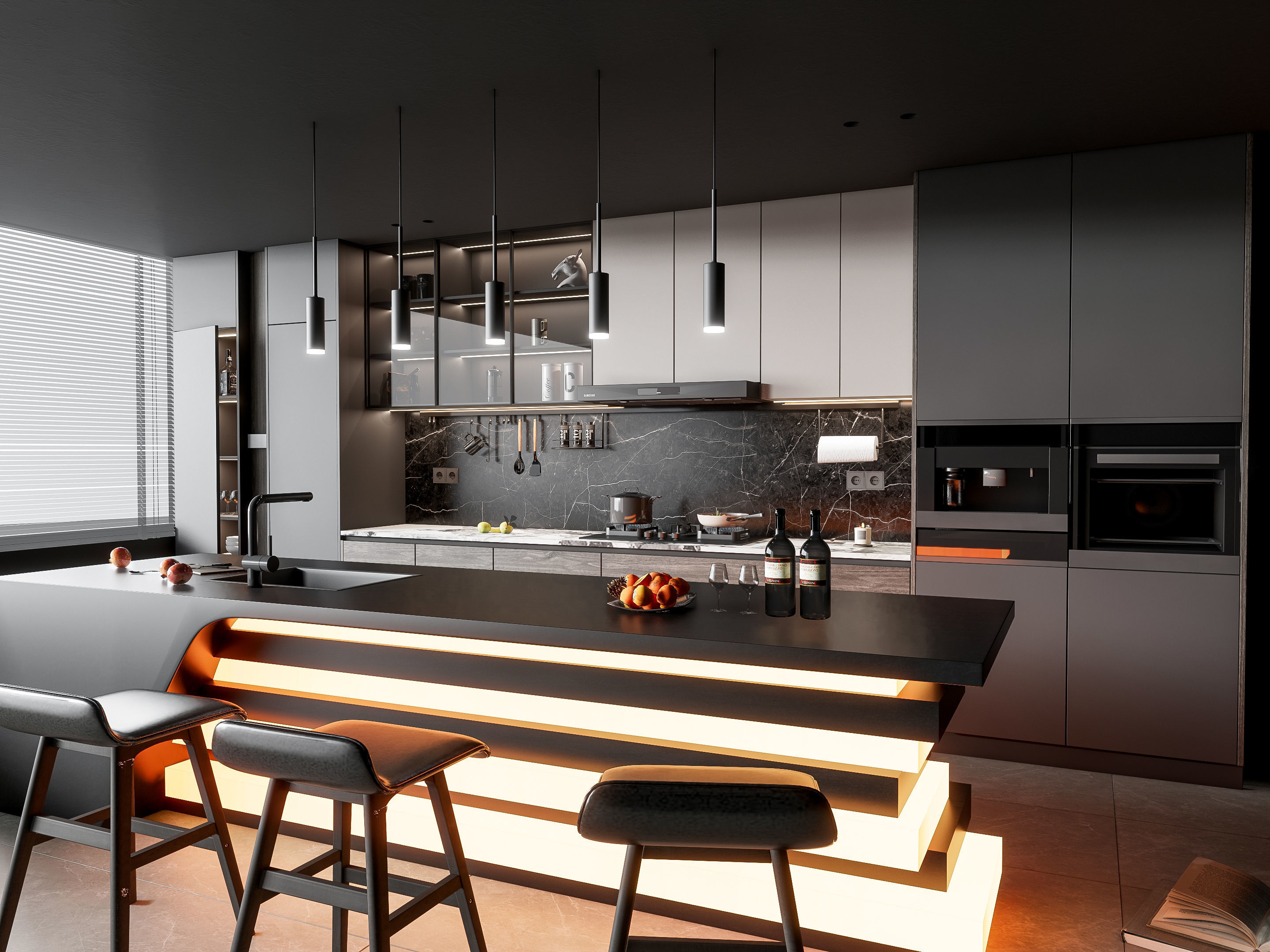 Kitchen Modern interior 76 3D model_9