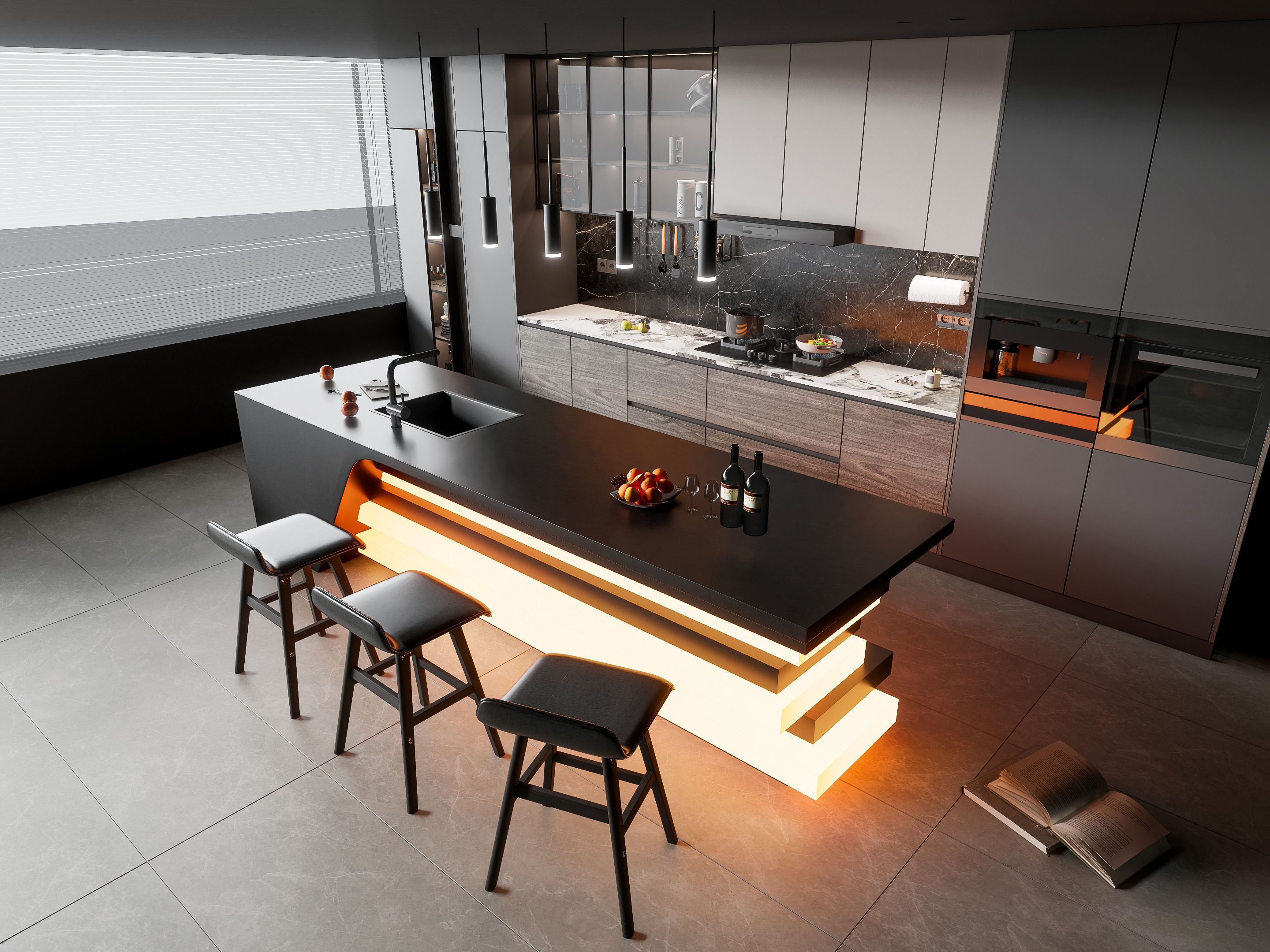 Kitchen Modern interior 76 3D model_2