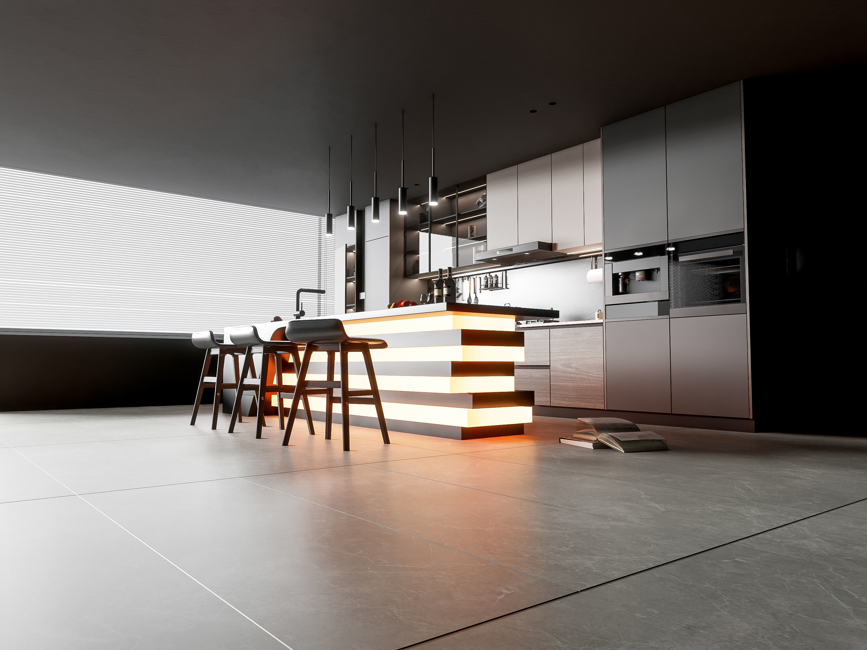 Kitchen Modern interior 76 3D model_10
