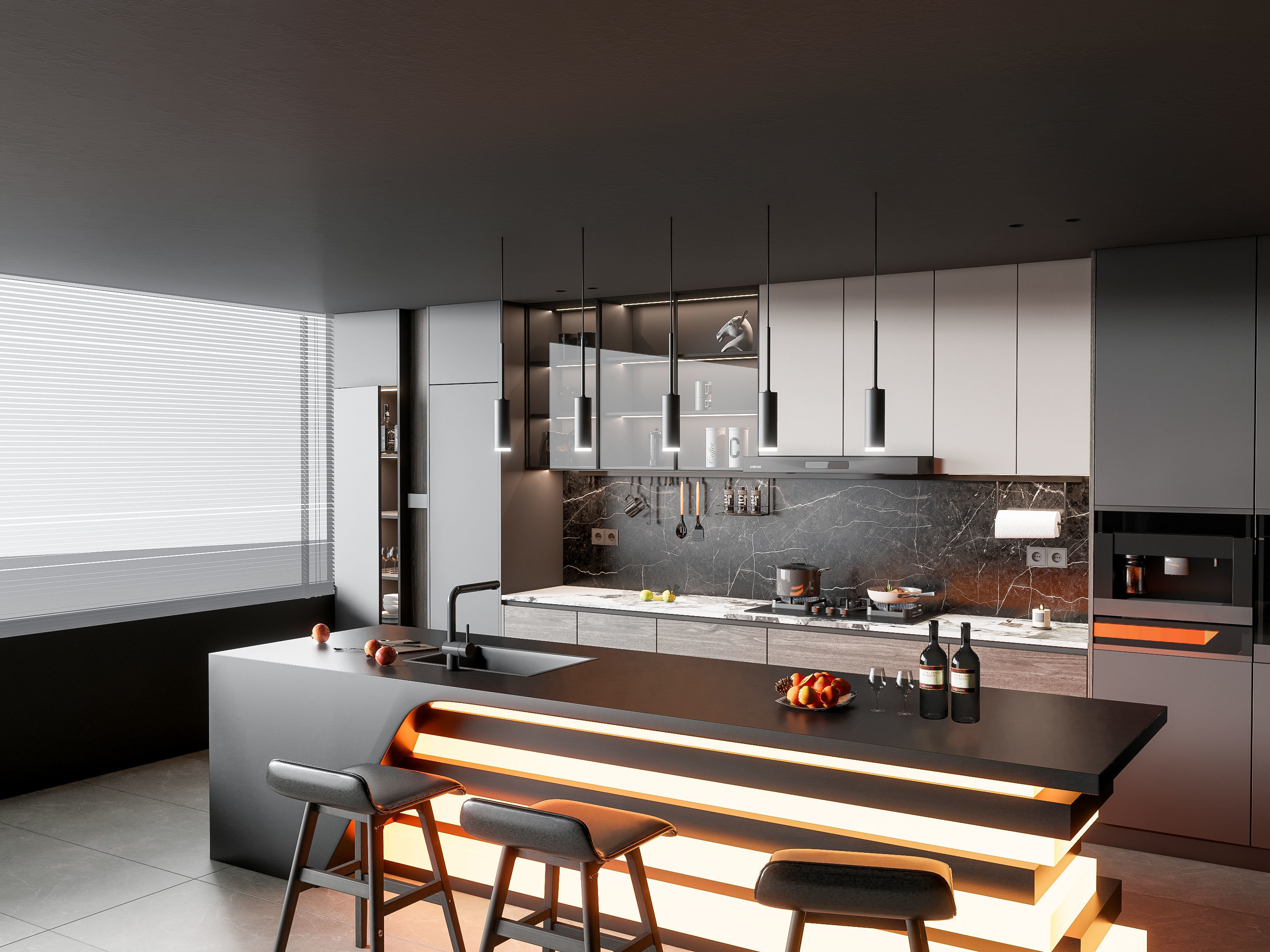 Kitchen Modern interior 76 3D model_4