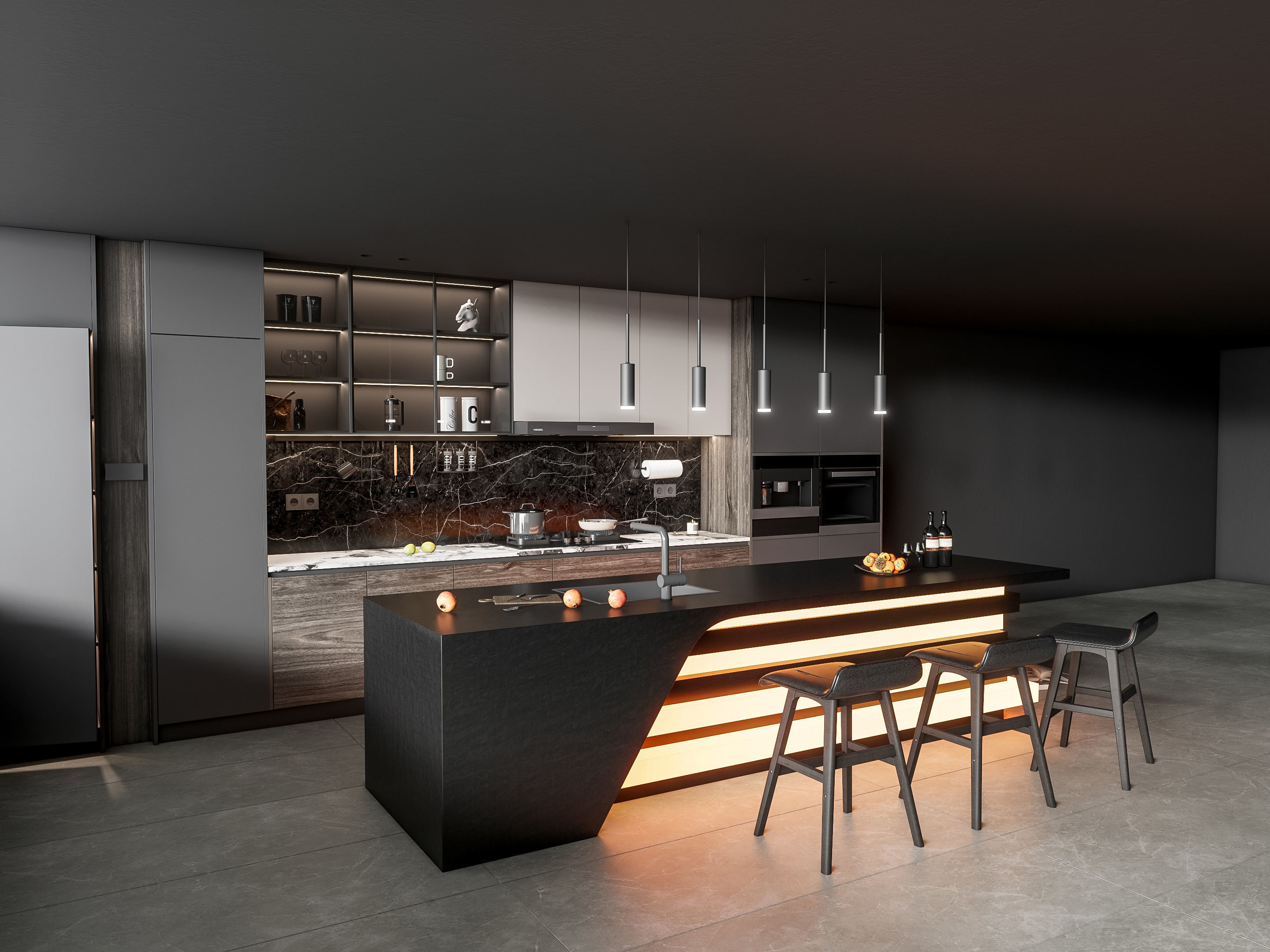 Kitchen Modern interior 76 3D model_14
