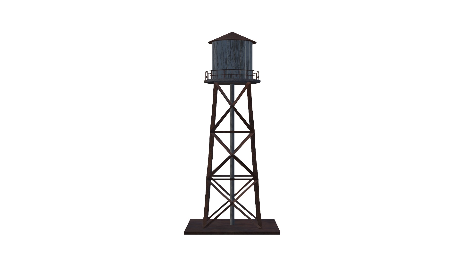 Old Water Tower Low Poly 3D Model Low-poly 3D model_6