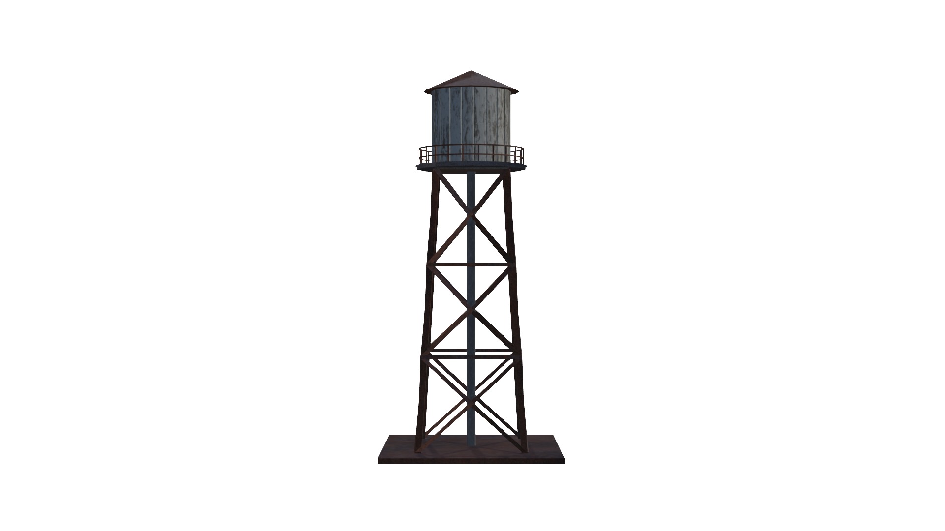 Old Water Tower Low Poly 3D Model Low-poly 3D model_4