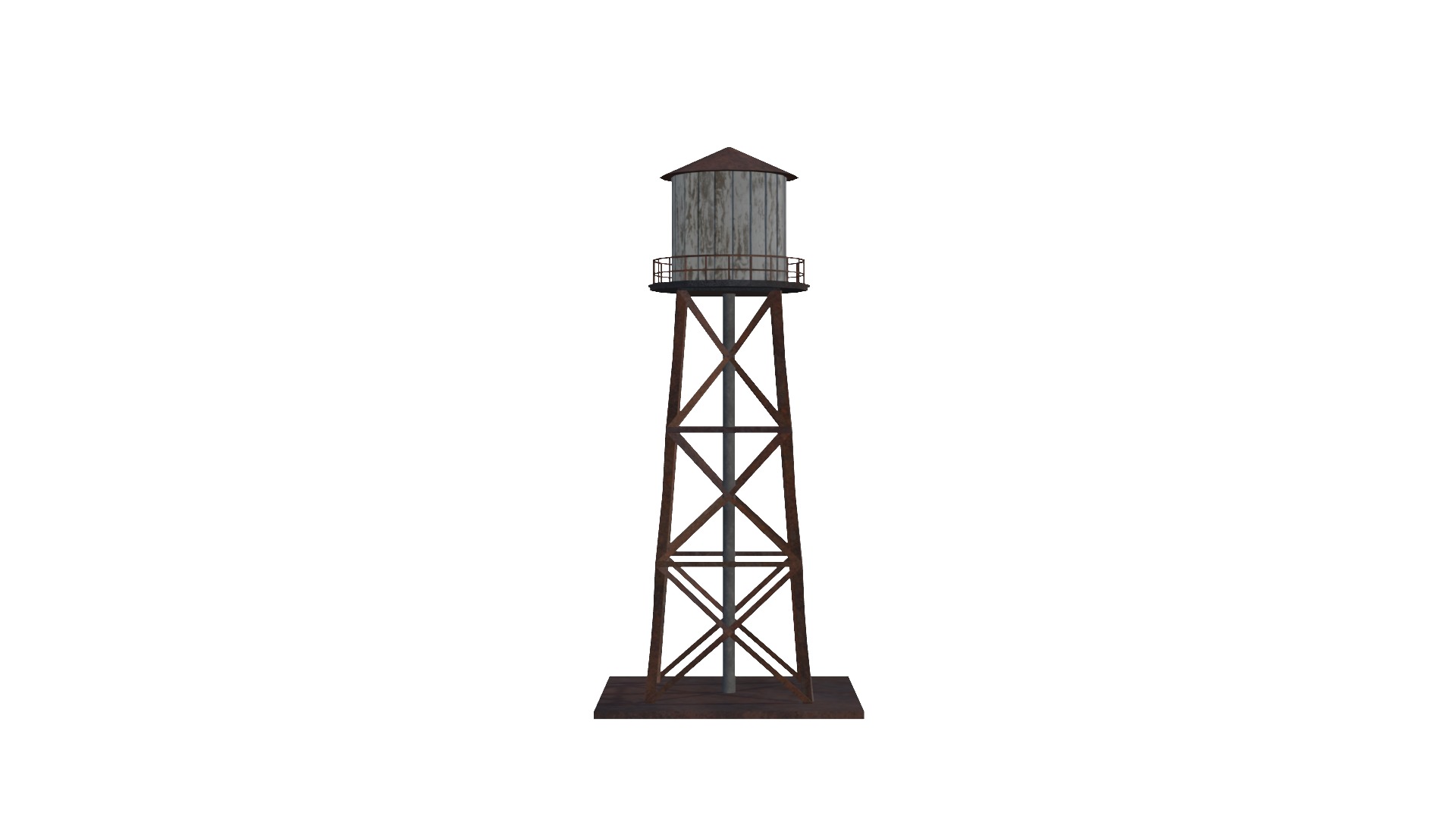 Old Water Tower Low Poly 3D Model Low-poly 3D model_2