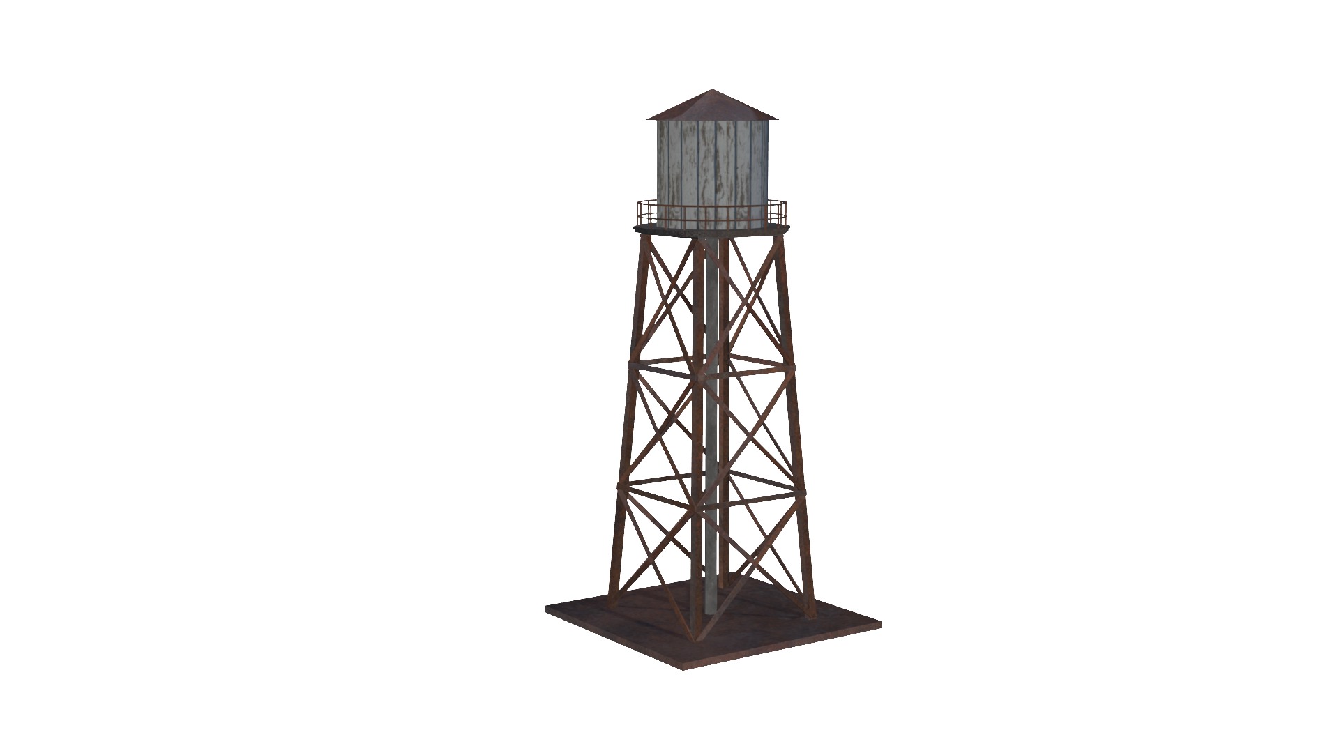 Old Water Tower Low Poly 3D Model Low-poly 3D model_3