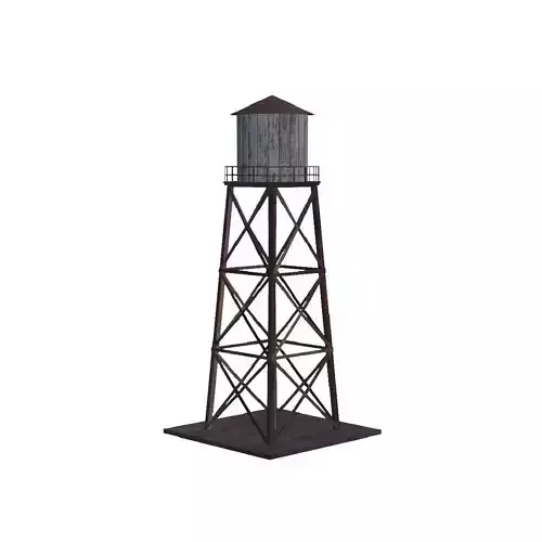 Old Water Tower Low Poly 3D Model