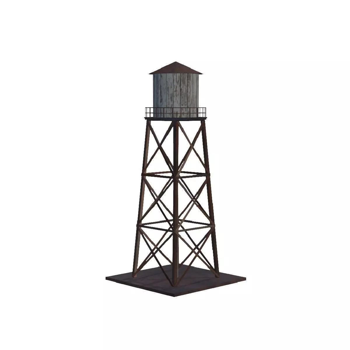 Old Water Tower Low Poly 3D Model Low-poly 3D model_0