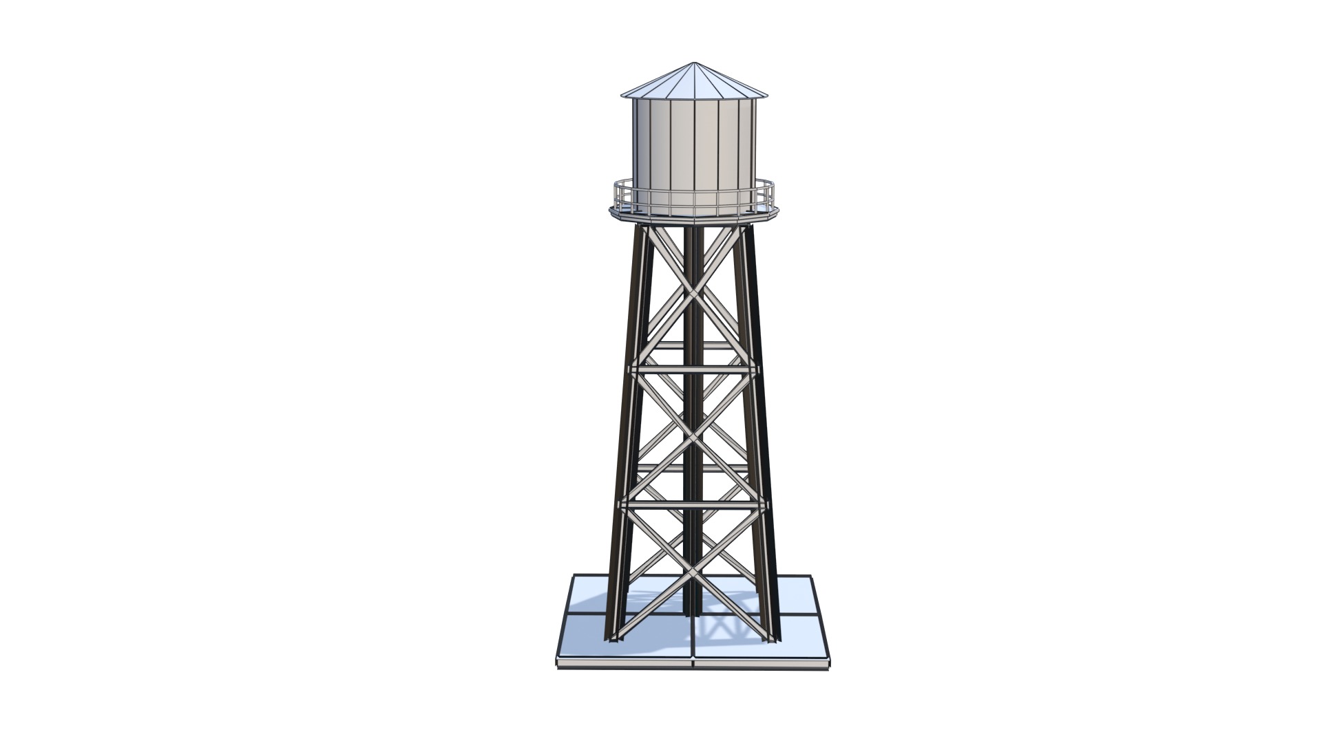 Old Water Tower Low Poly 3D Model Low-poly 3D model_10
