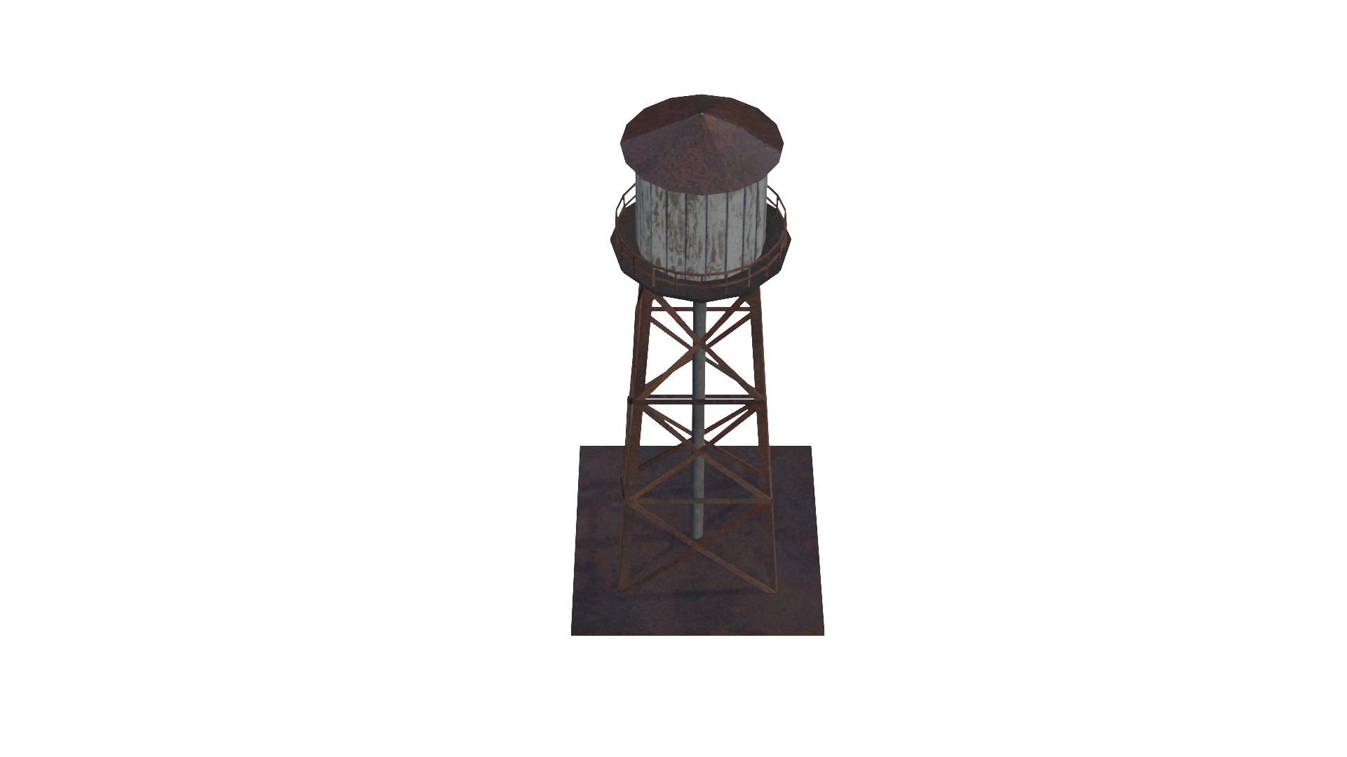 Old Water Tower Low Poly 3D Model Low-poly 3D model_7