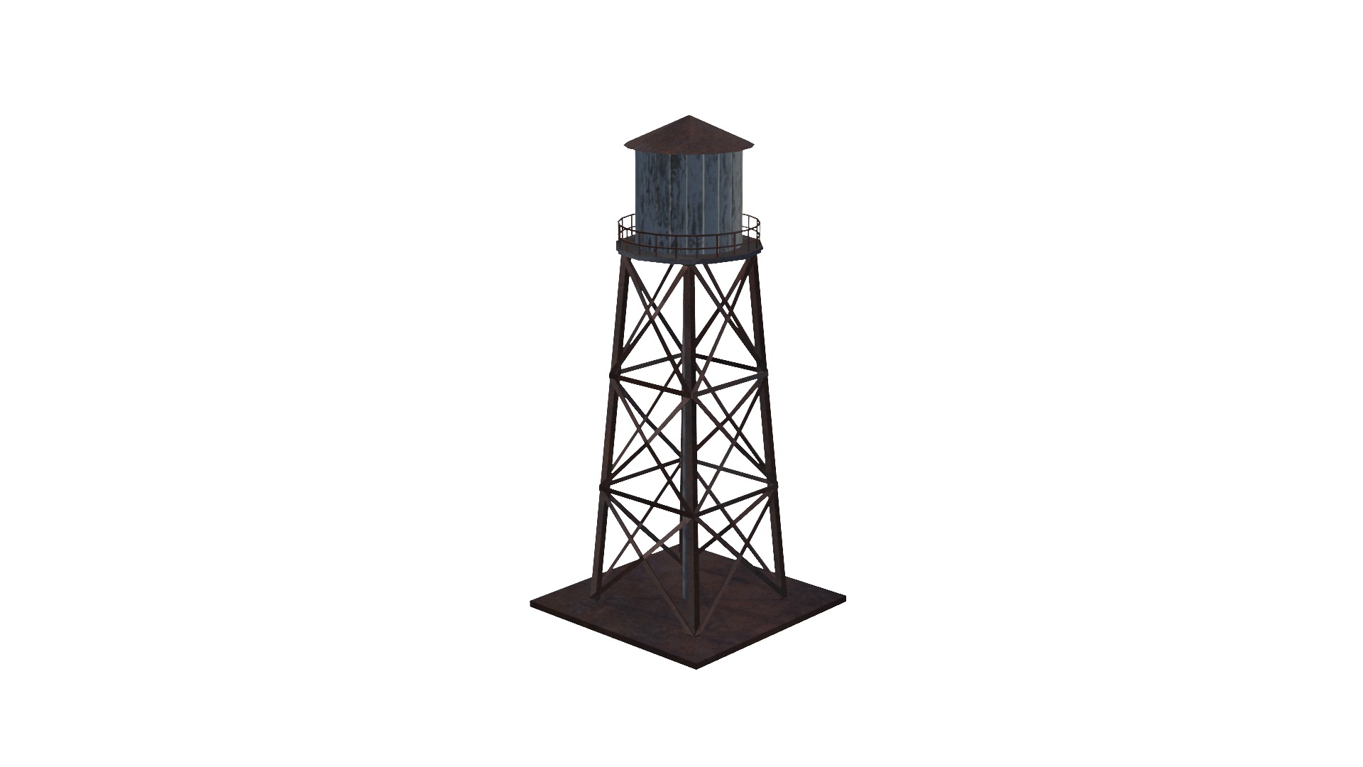 Old Water Tower Low Poly 3D Model Low-poly 3D model_5