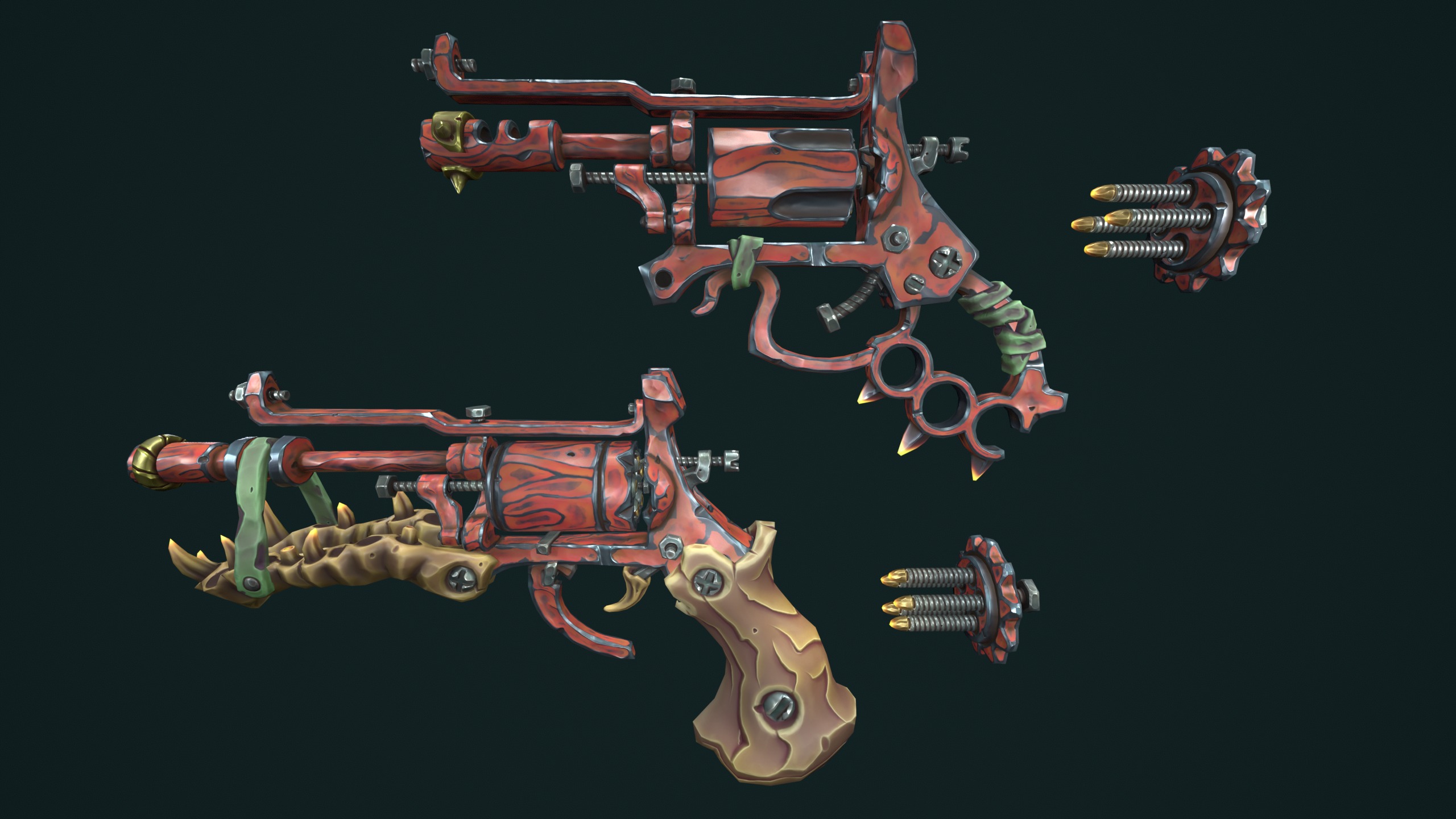 Fantasy stylized desert revolver 3d print 3D print model_3