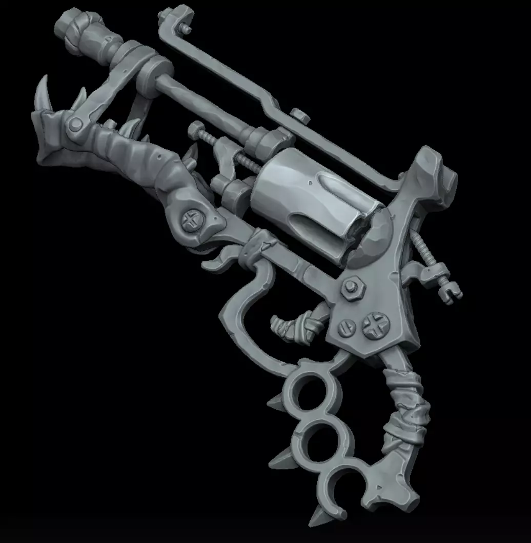 Fantasy stylized desert revolver 3d print 3D print model_0