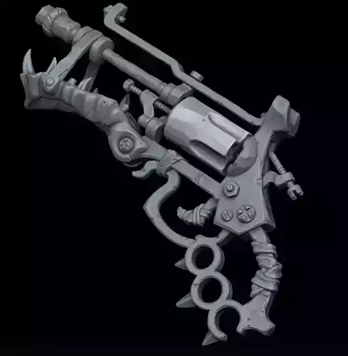 Fantasy stylized desert revolver 3d print 3D print model