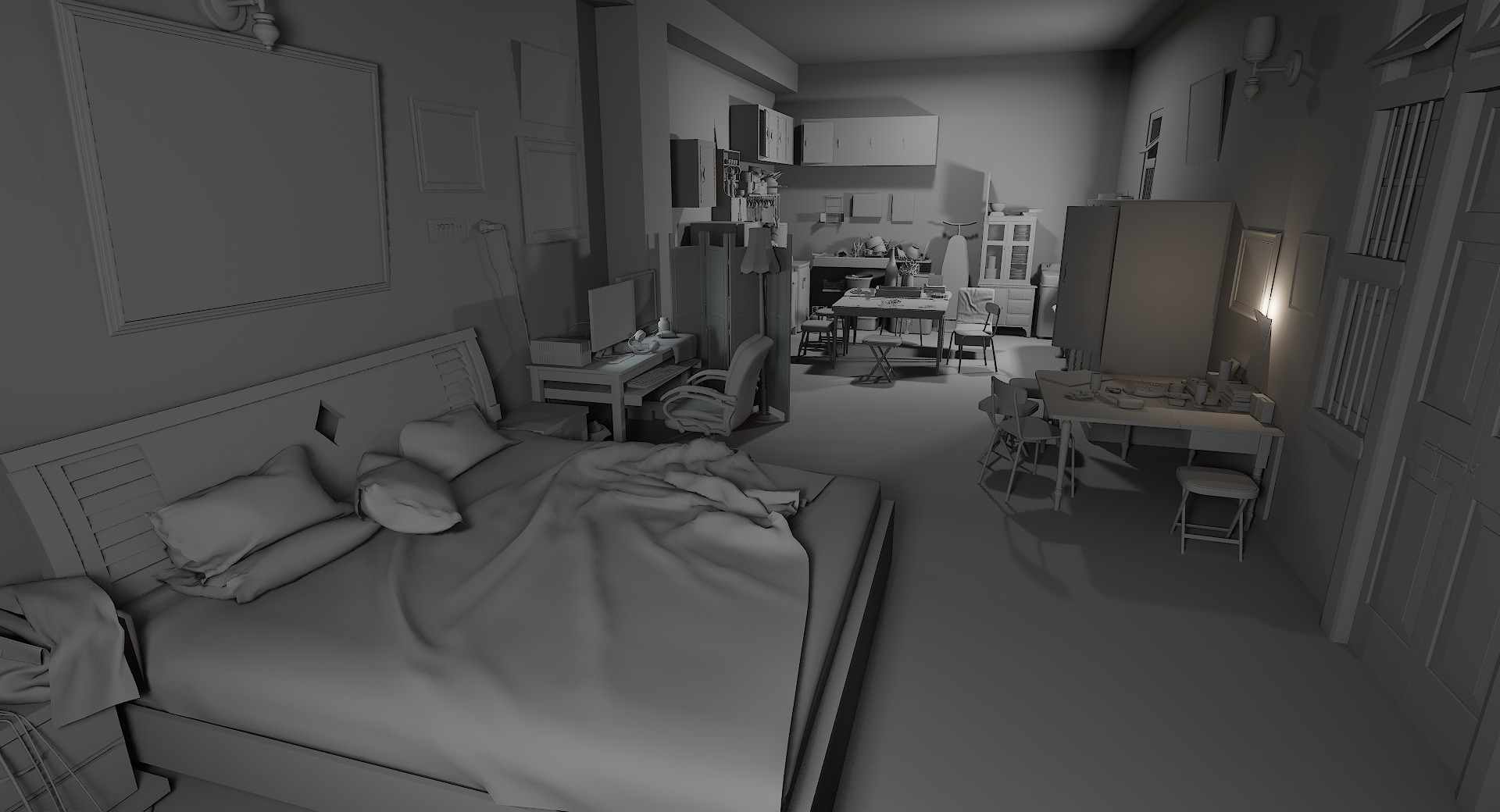 Old Apartment Assets 3D model_15