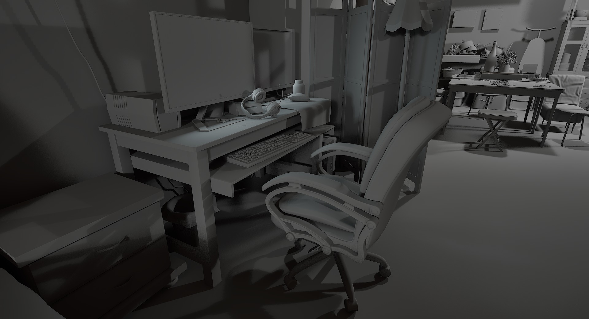 Old Apartment Assets 3D model_16