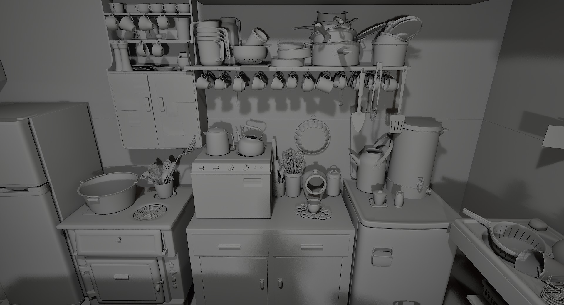 Old Apartment Assets 3D model_19