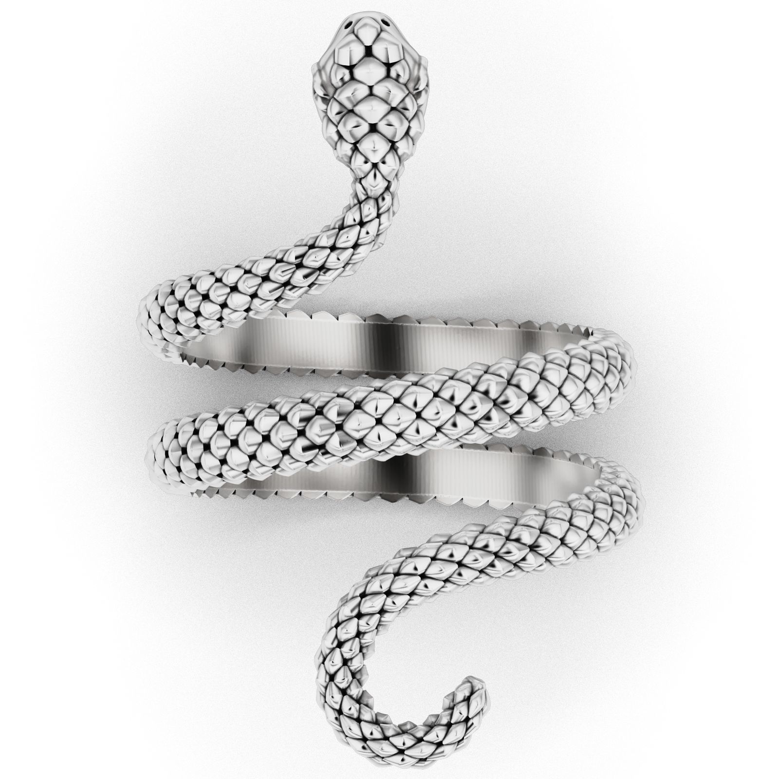 Serpent Coil Ring 3D print model_3