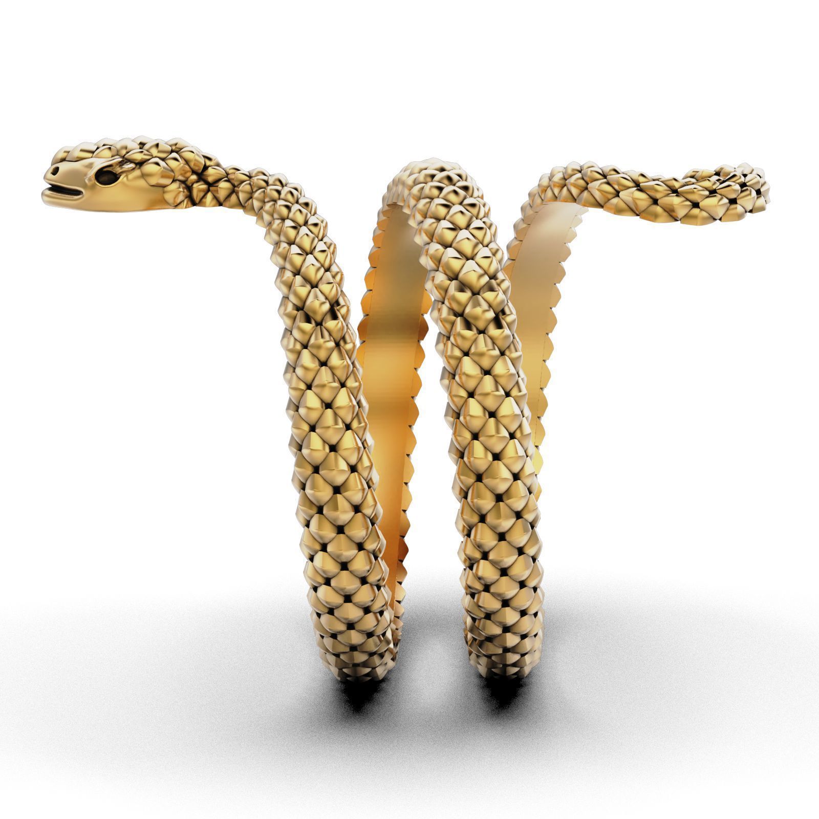 Serpent Coil Ring 3D print model_4