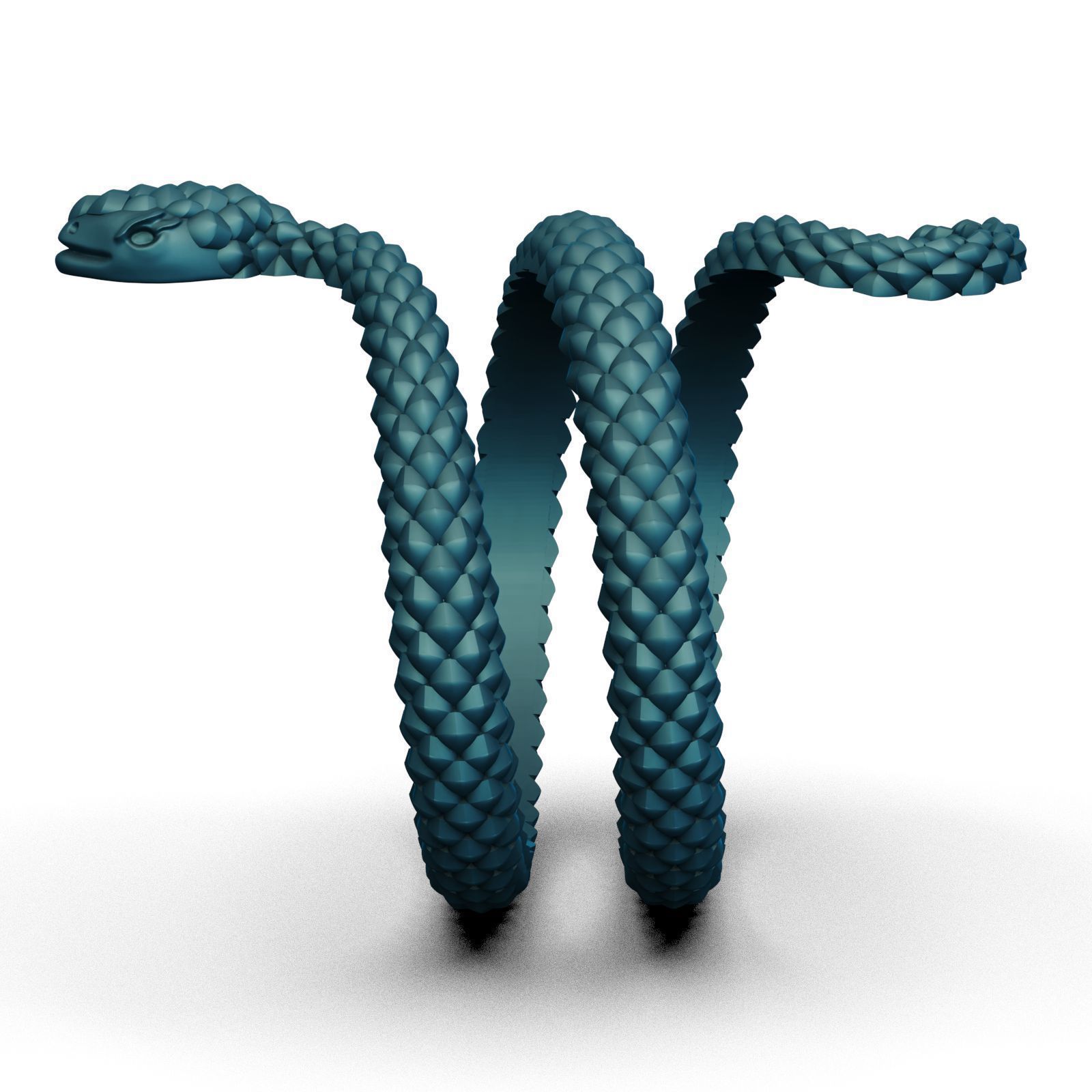 Serpent Coil Ring 3D print model_9
